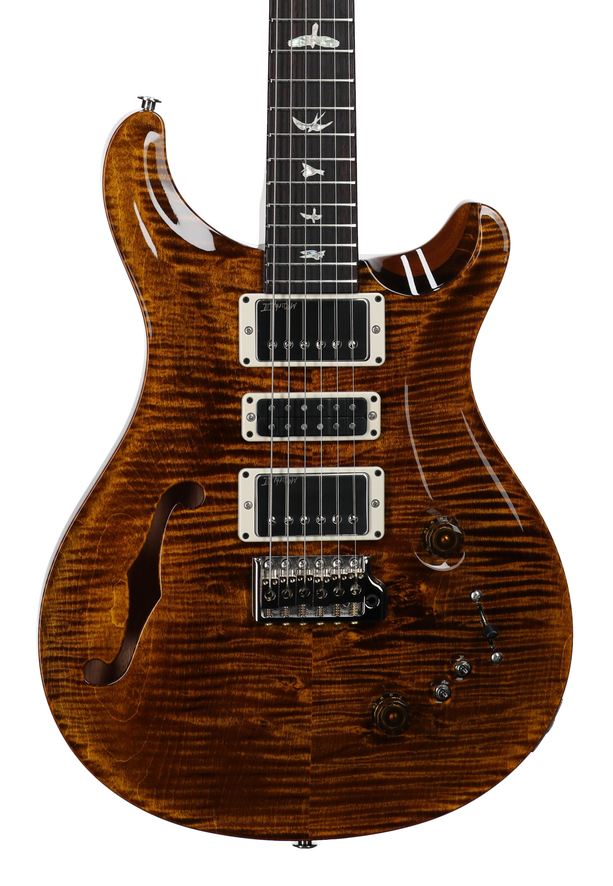 PRS Paul Reed Smith Special Semi-Hollowbody Electric Guitar (with Case), Black Gold, Serial Number 0408467, Body Straight Front