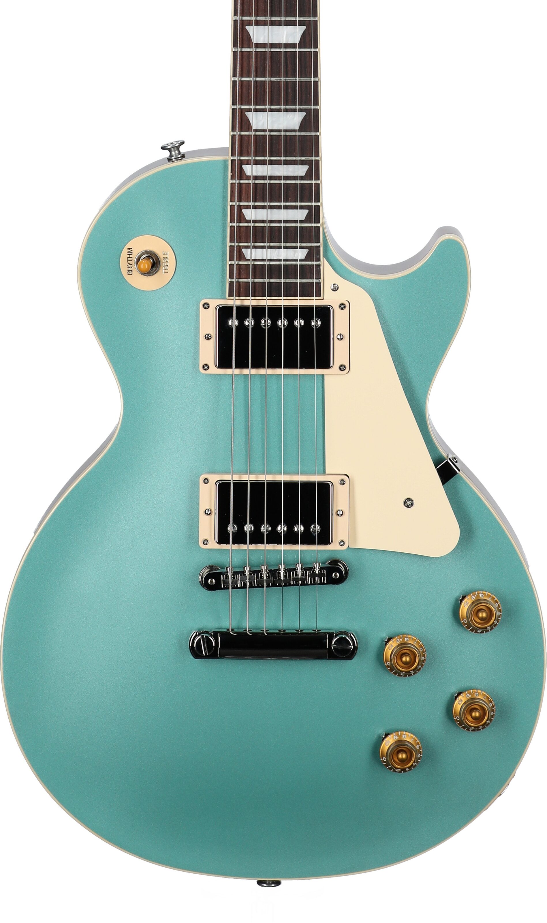 Gibson Les Paul Standard '50s Custom Color Electric Guitar, Plain Top (with Case), Inverness Green, Body Straight Front
