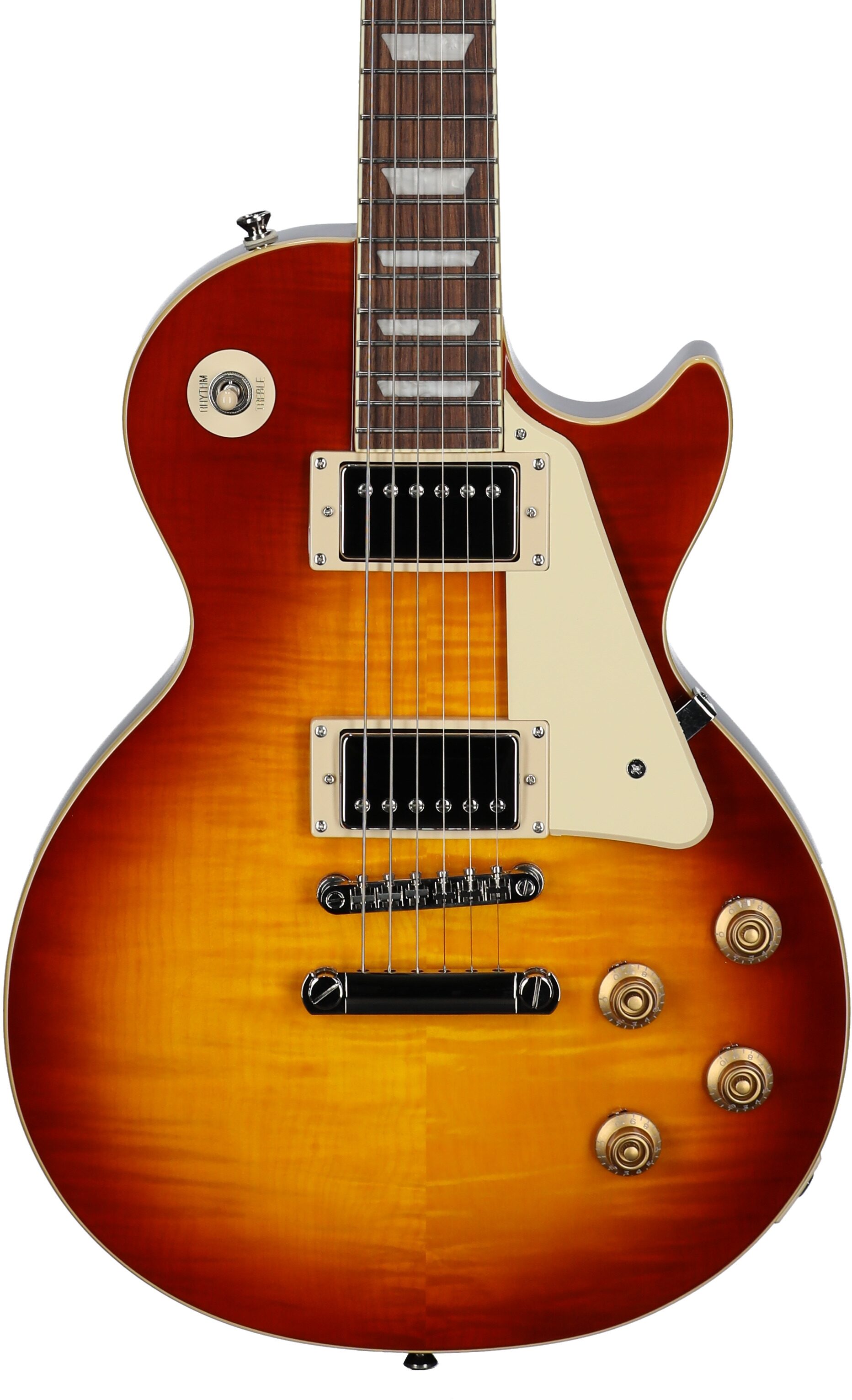 Epiphone Inspired by Gibson Les Paul Standard '50s Electric Guitar (with Gig Bag), Washed Cherry Sunburst, Open Box (Very Good), Body Straight Front