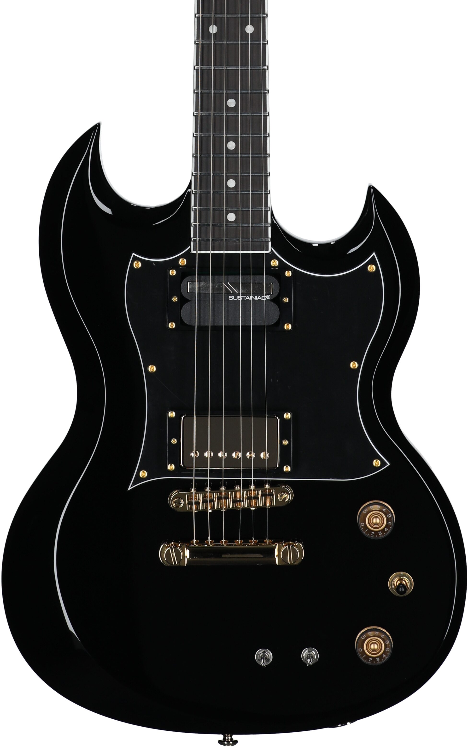Schecter ZV-H6LLYW66D-S Zacky Vengeance Electric Guitar, Gloss Black, Body Straight Front