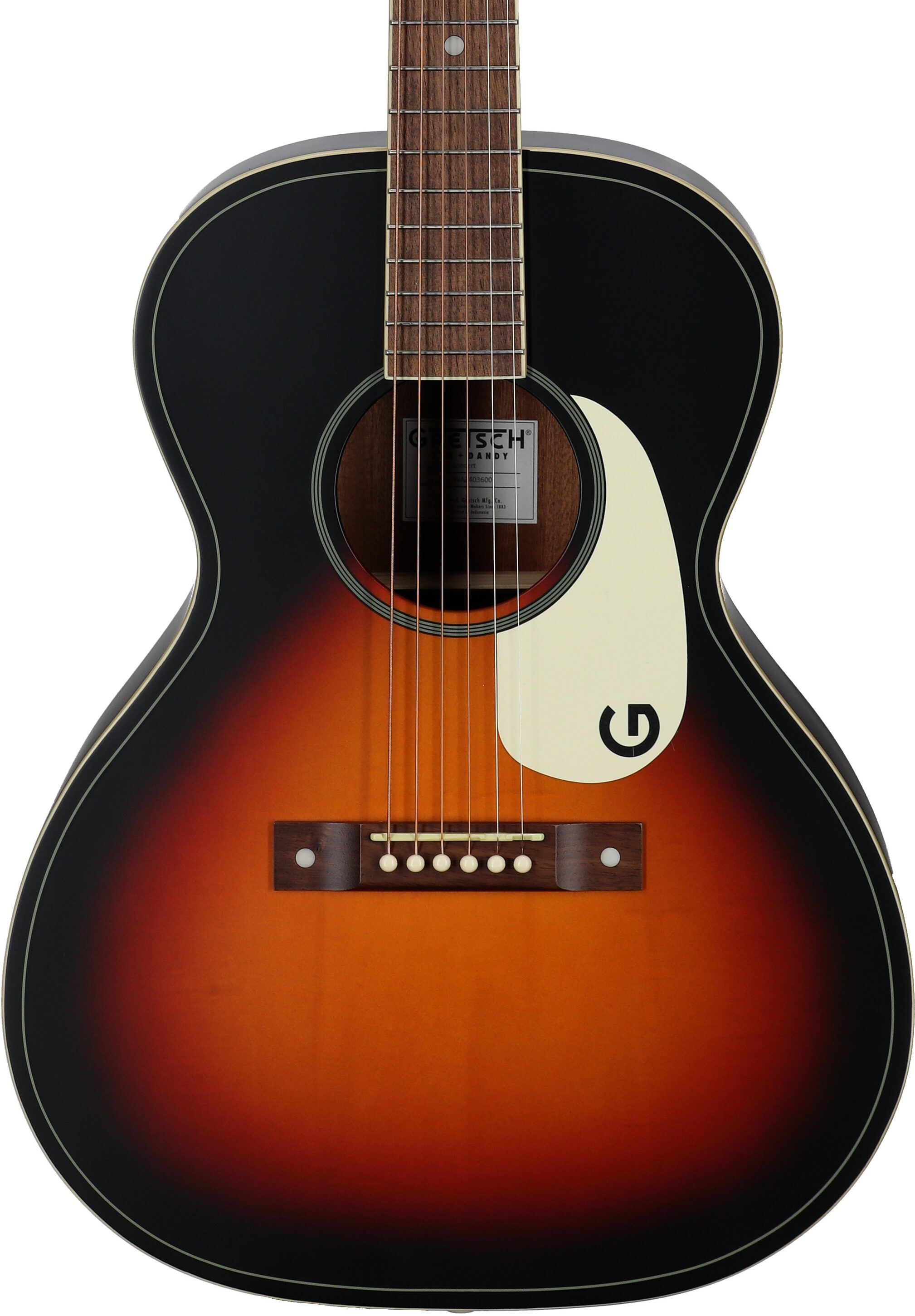 Gretsch Jim Dandy Concert Acoustic Guitar, Rex Burst, Body Straight Front