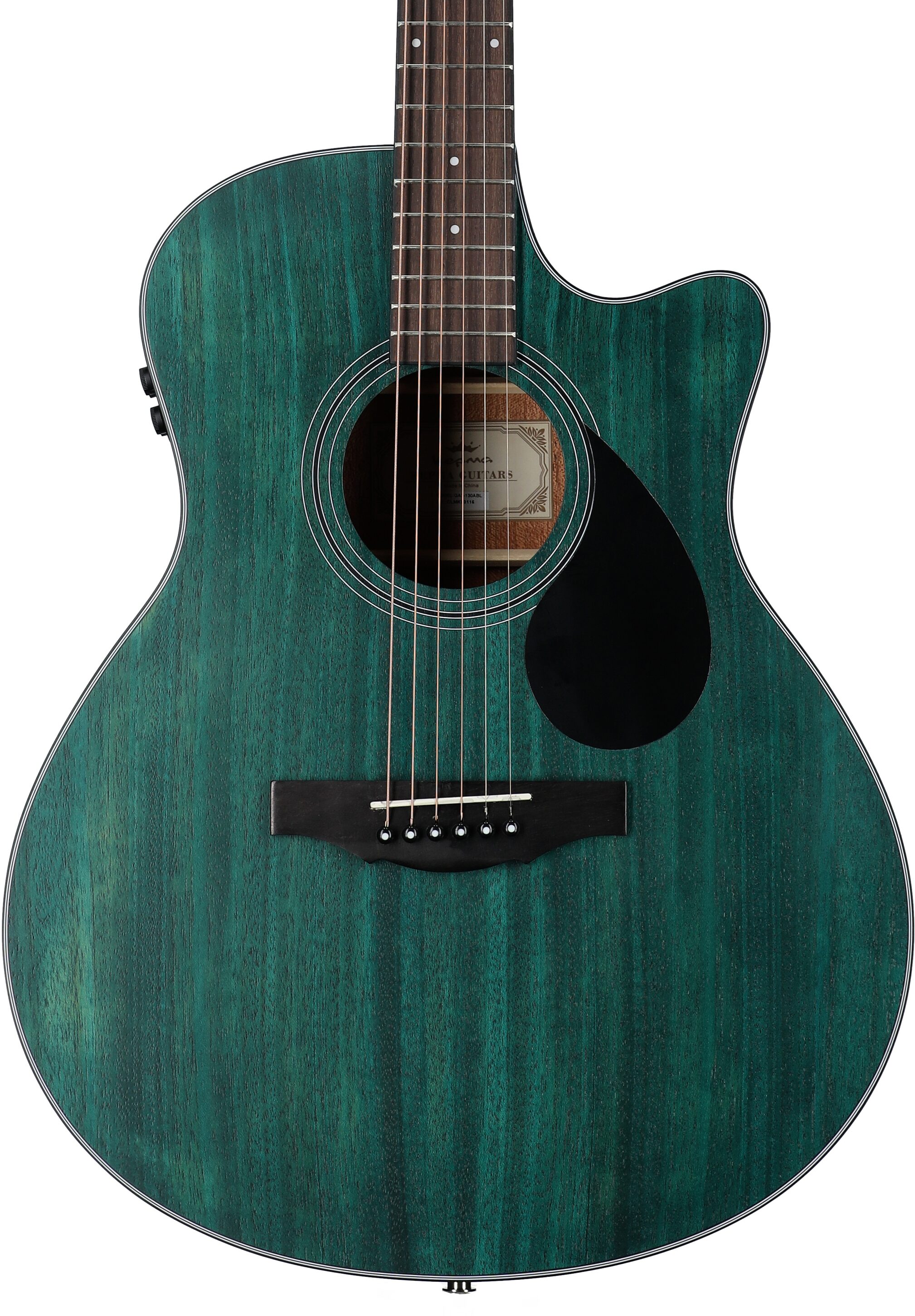 Kepma K3 Series GA3-130 Acoustic-Electric Guitar, Trans Blue Matte, with AcoustiFex K-10 Pickup, Body Straight Front