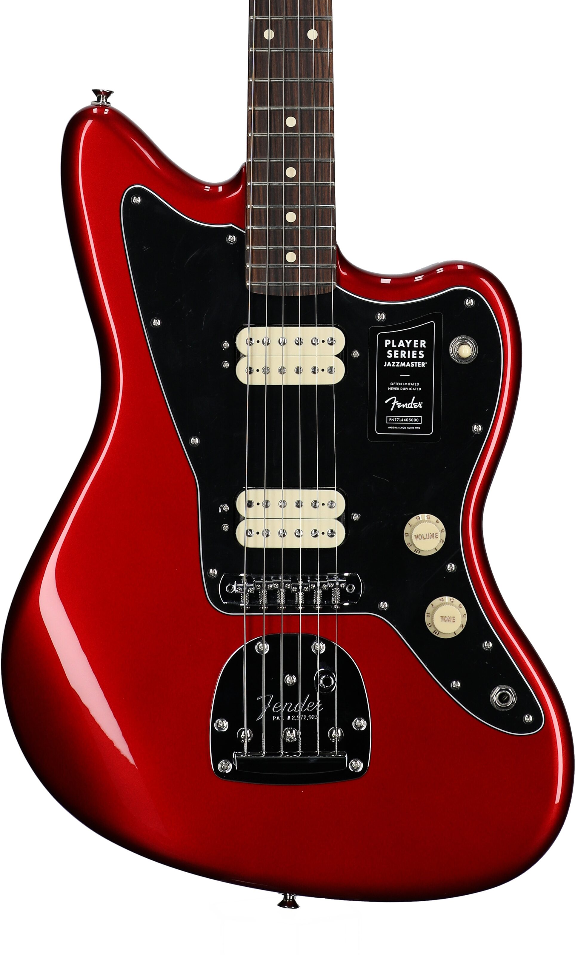 Fender Player Jazzmaster Pau Ferro Electric Guitar, Candy Apple Red, Body Straight Front