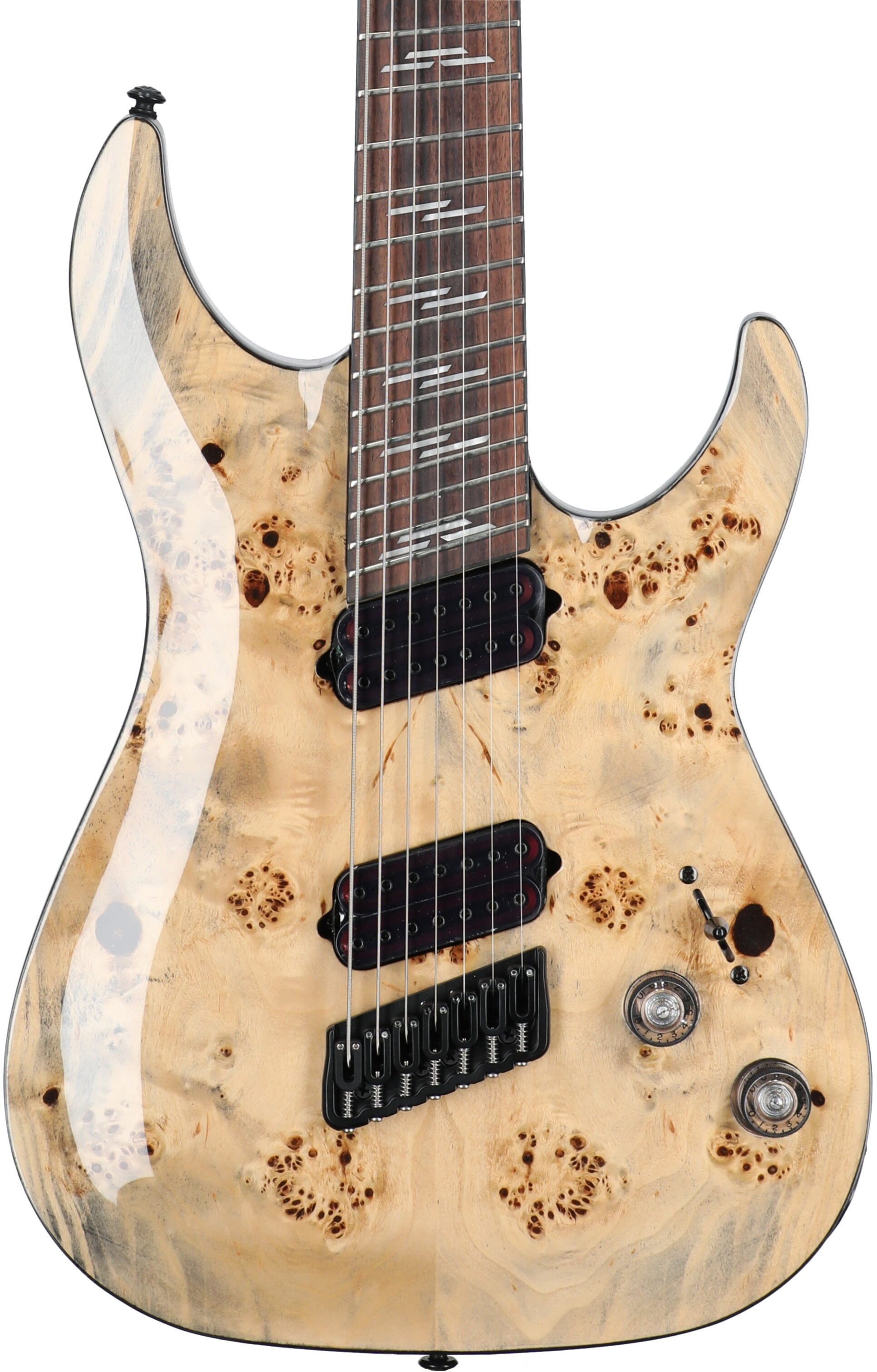 Schecter Omen Elite-7 Multiscale Electric Guitar, 7-String, Charcoal, Body Straight Front