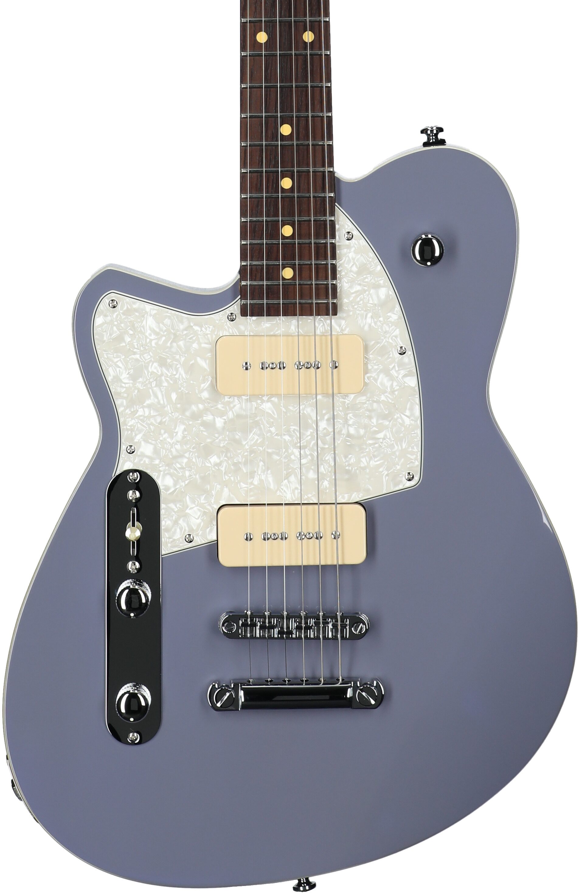 Reverend Charger 290 Electric Guitar, Left-Handed, Periwinkle, Body Straight Front