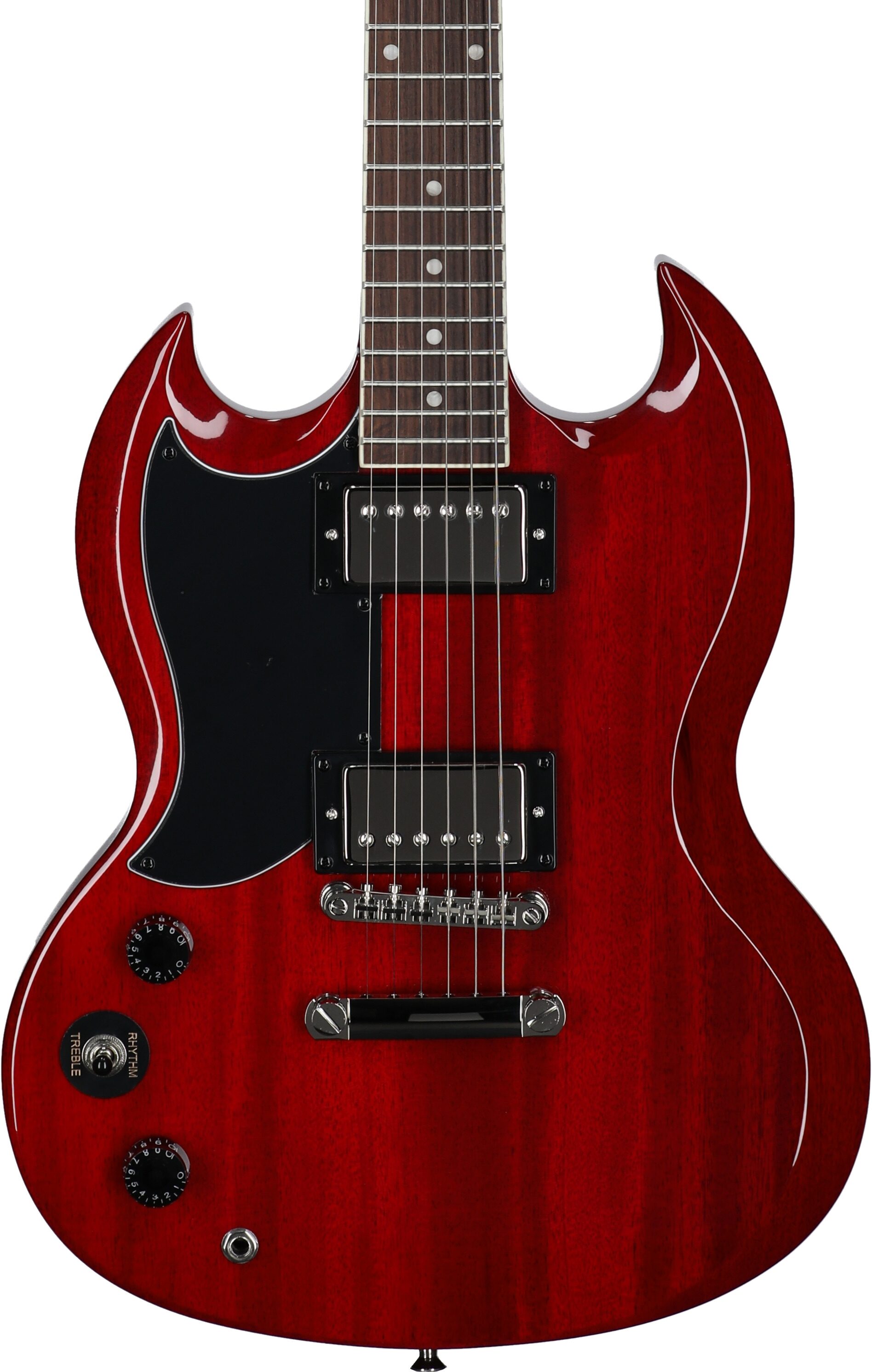 Epiphone SG Tribute Electric Guitar, Left-Handed, Cherry, Body Straight Front