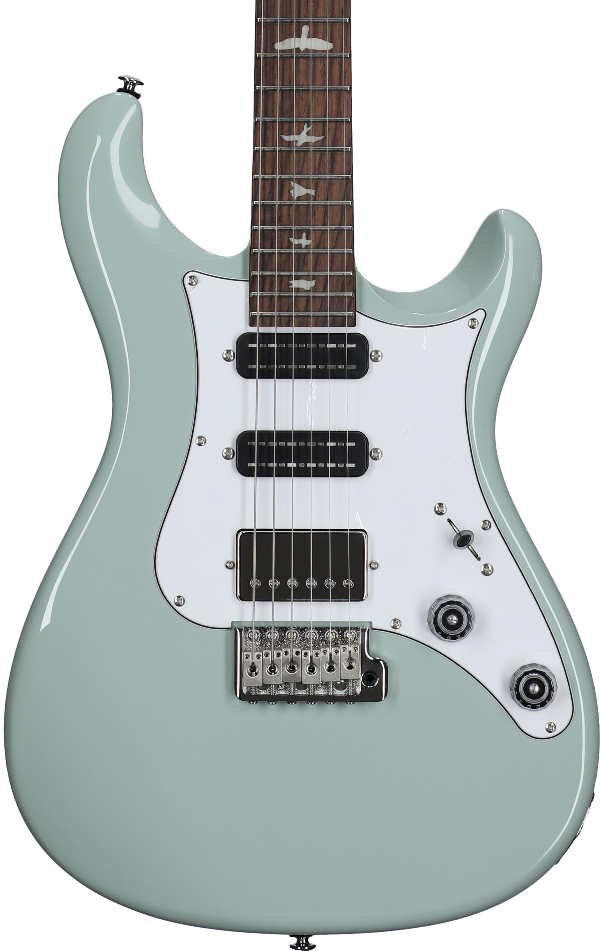 PRS Paul Reed Smith SE Studio Standard Electric Guitar, Rosewood Fingerboard (with Gig Bag), Silvertone Gray, Body Straight Front
