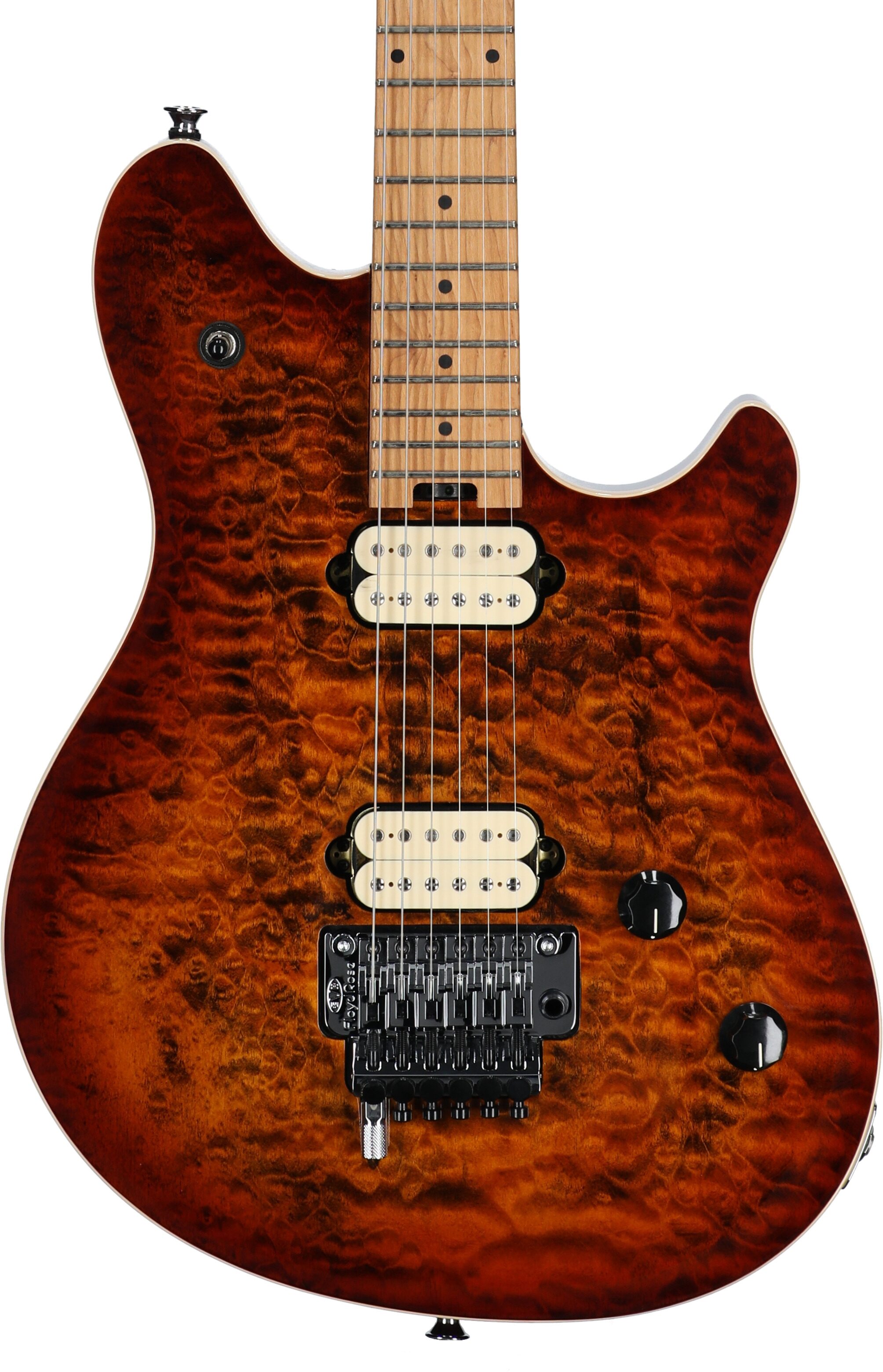 EVH Eddie Van Halen Wolfgang Special Quilted Maple Electric Guitar, Tiger Eye Glow, Body Straight Front