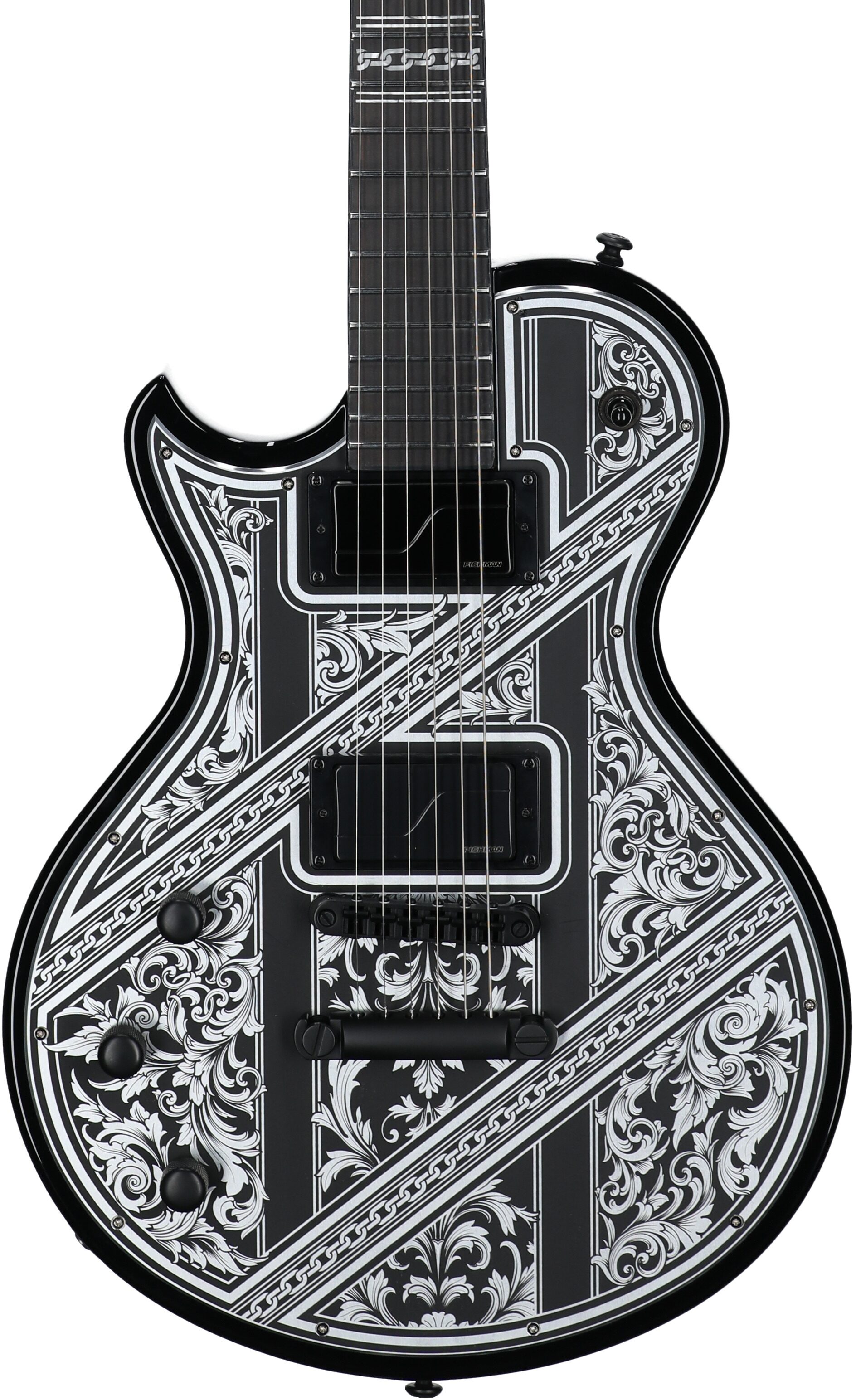 Schecter Solo II Przym Palladium Electric Guitar, Left-Handed, Gloss Black, Body Straight Front