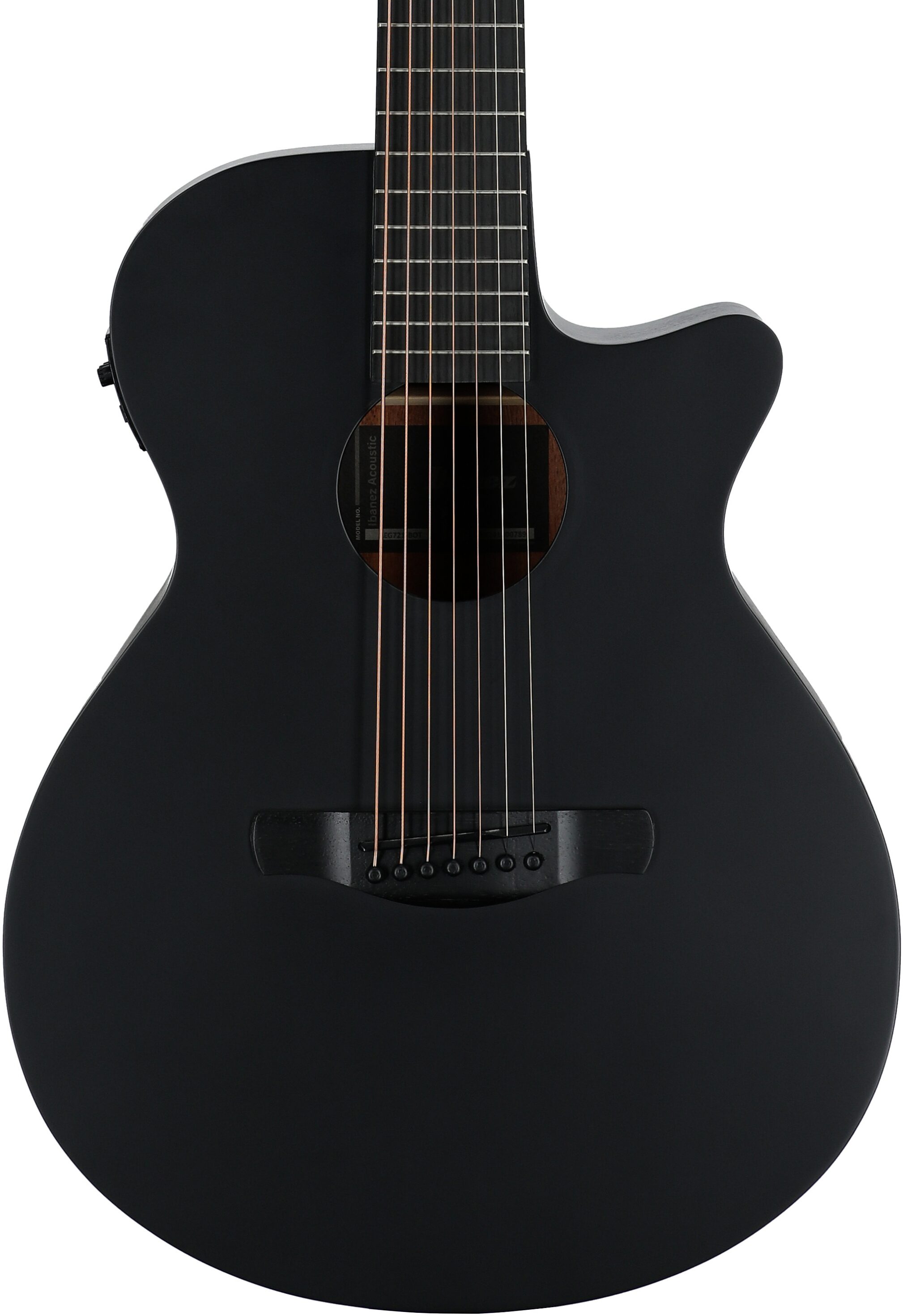 Ibanez AEG721 Acoustic-Electric Guitar, Black Out, Body Straight Front