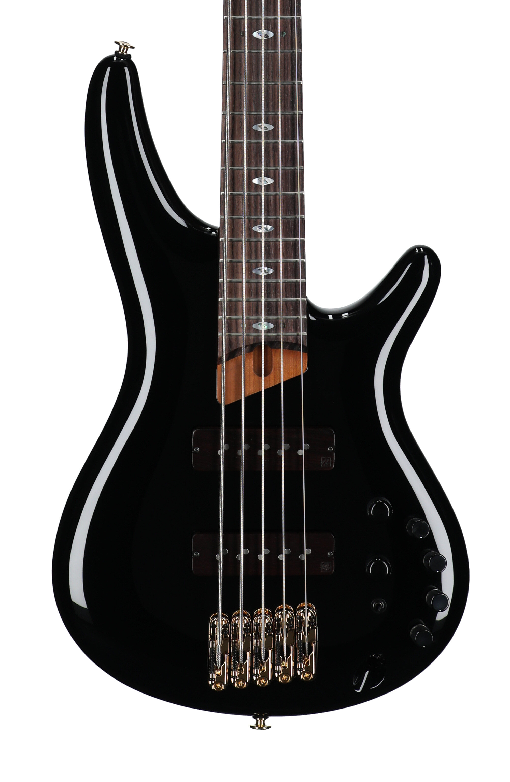 Ibanez SR3505 Prestige Electric Bass, 5-String (with Case), Black, Body Straight Front