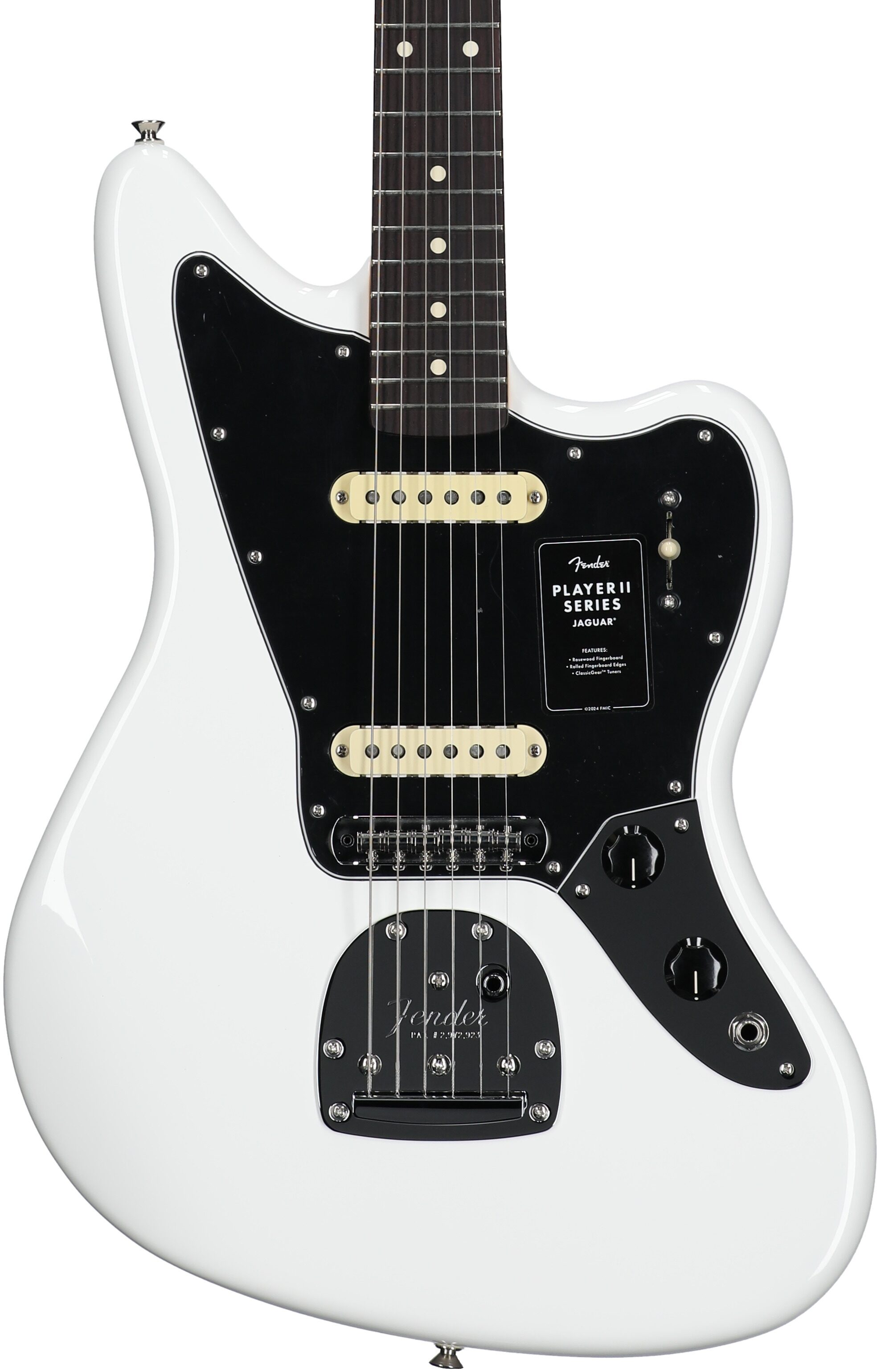 Fender Player II Jaguar Electric Guitar, with Rosewood Fingerboard, Polar White, Body Straight Front