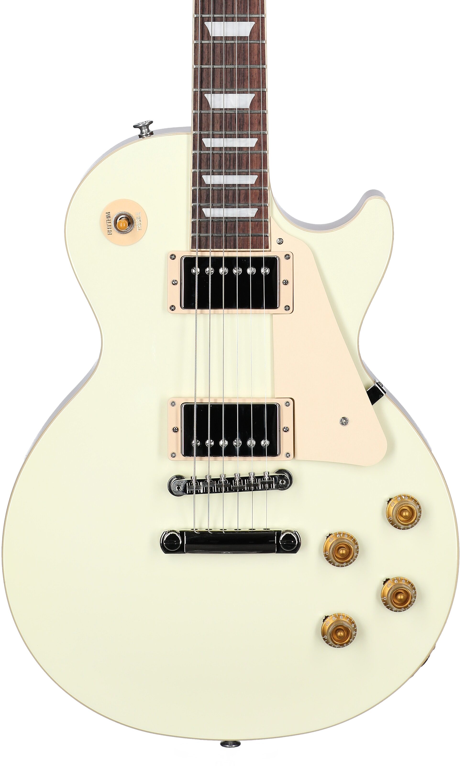 Gibson Les Paul Standard '50s Custom Color Electric Guitar, Plain Top (with Case), Classic White, Body Straight Front