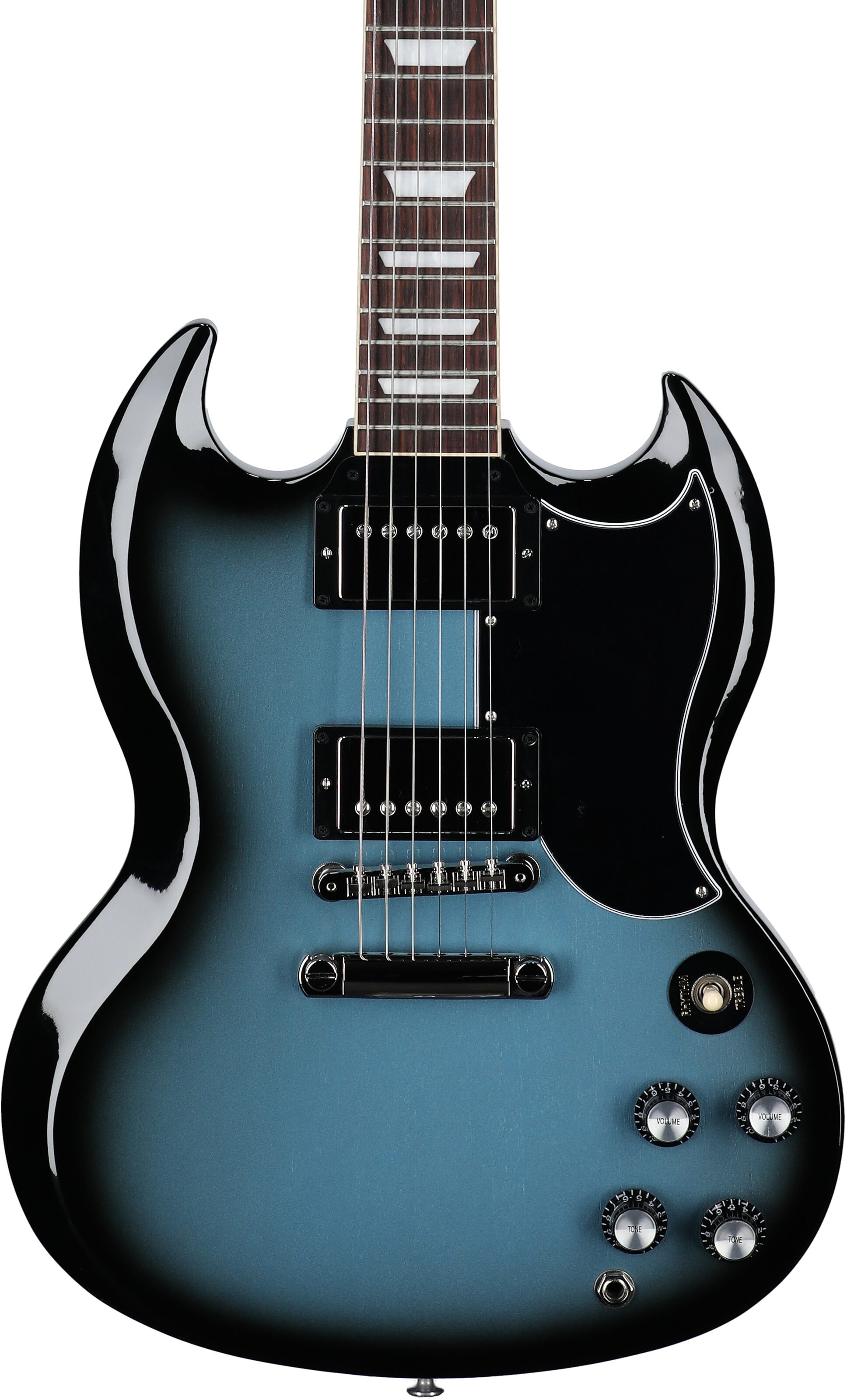 Gibson SG Standard '61 Custom Color Electric Guitar (with Case), Pelham Blueburst, Body Straight Front