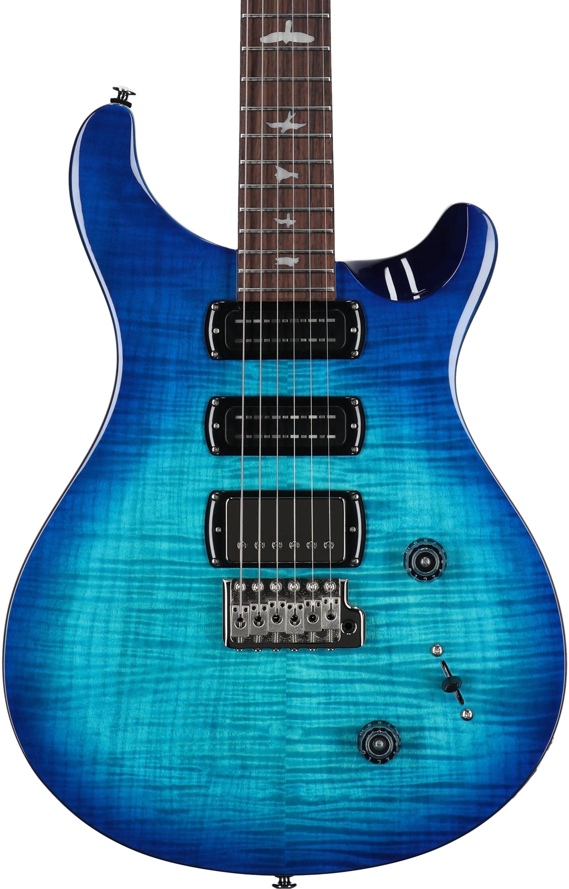 PRS Paul Reed Smith SE Studio Electric Guitar (with Gig Bag), Lake Blue, Body Straight Front
