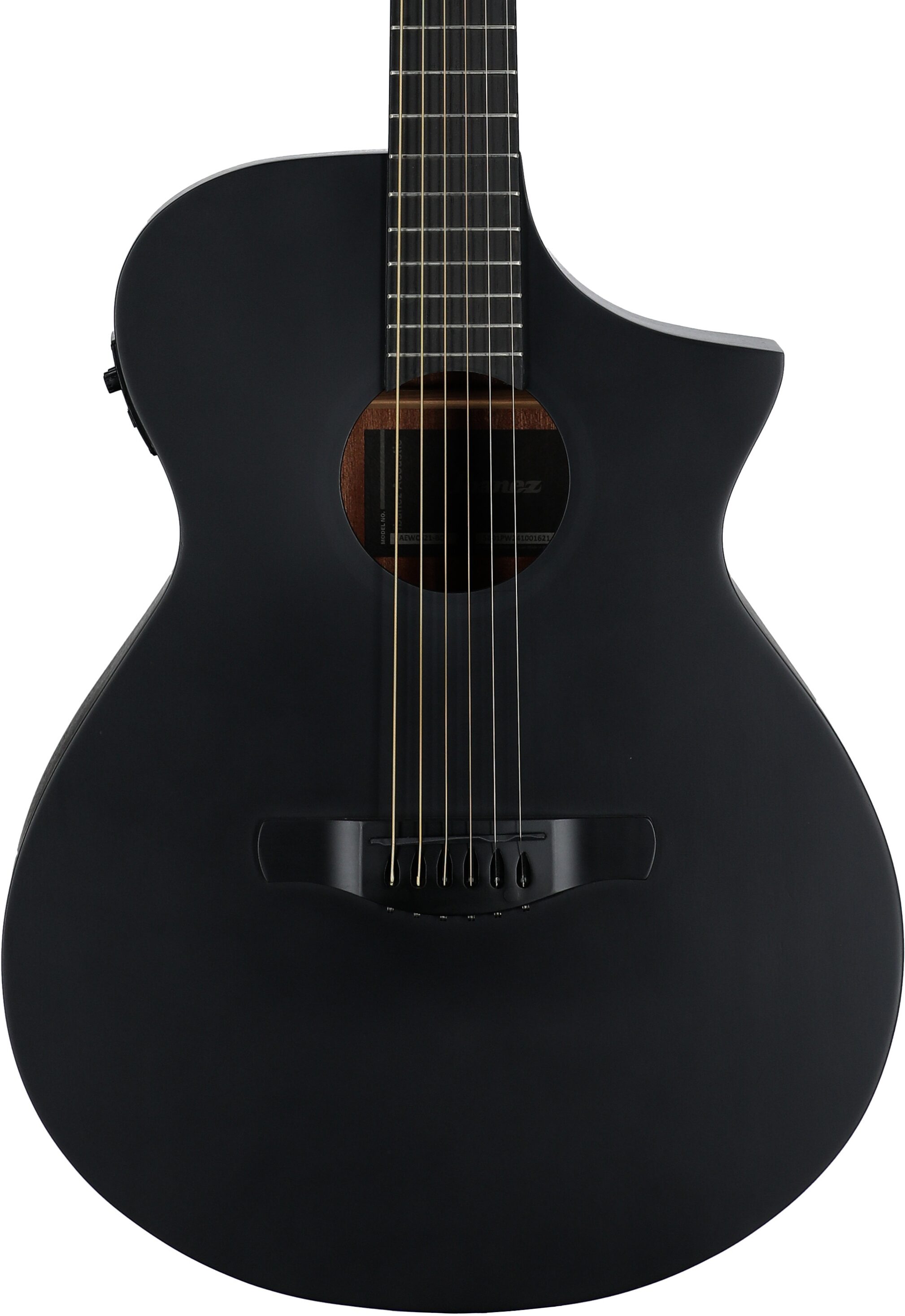 Ibanez AEWC621 Acoustic-Electric Guitar, Black Out, Body Straight Front