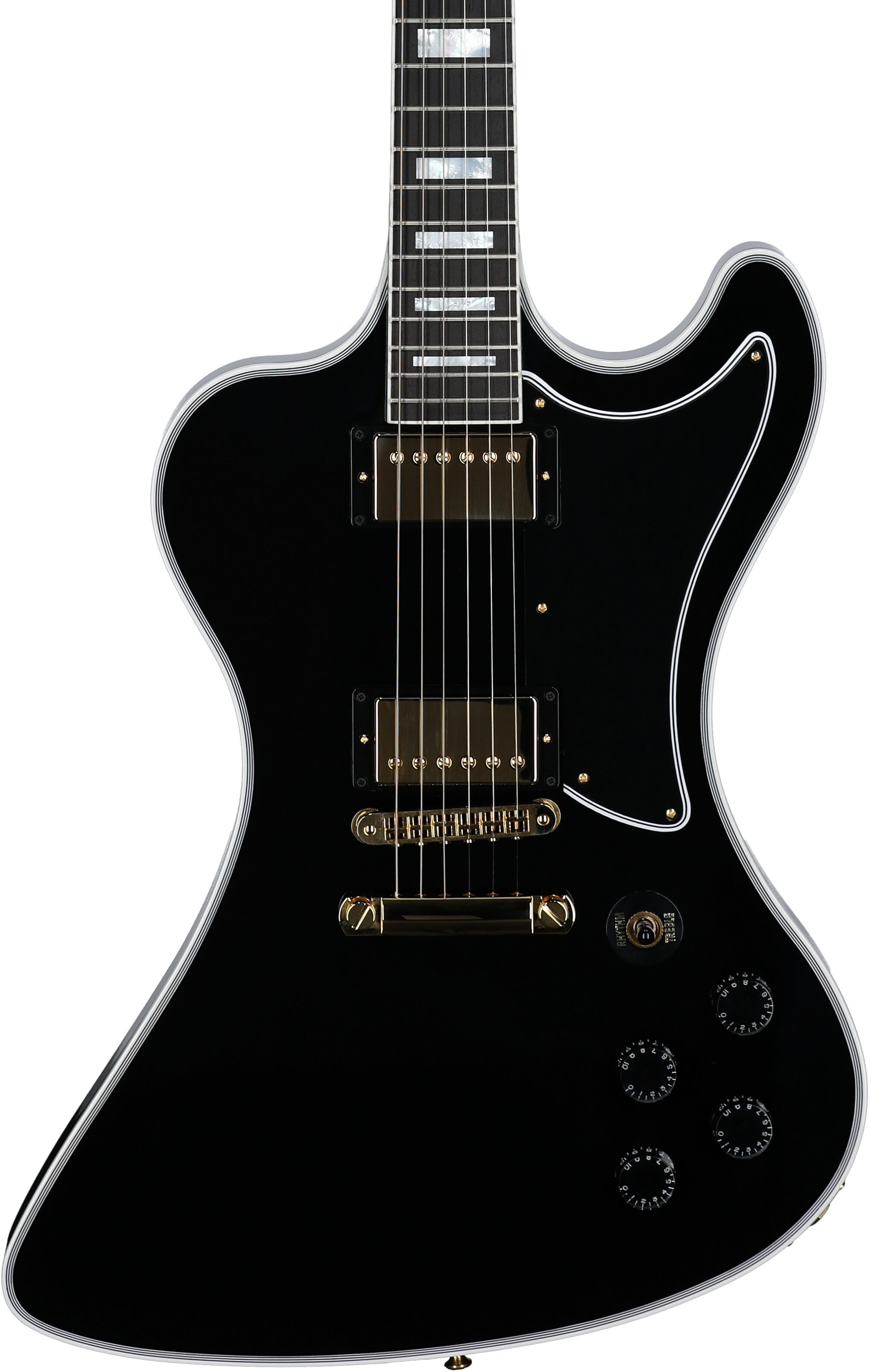 Gibson Custom Shop RD Custom Electric Guitar (with Case), Ebony, with Gold Hardware, Body Straight Front