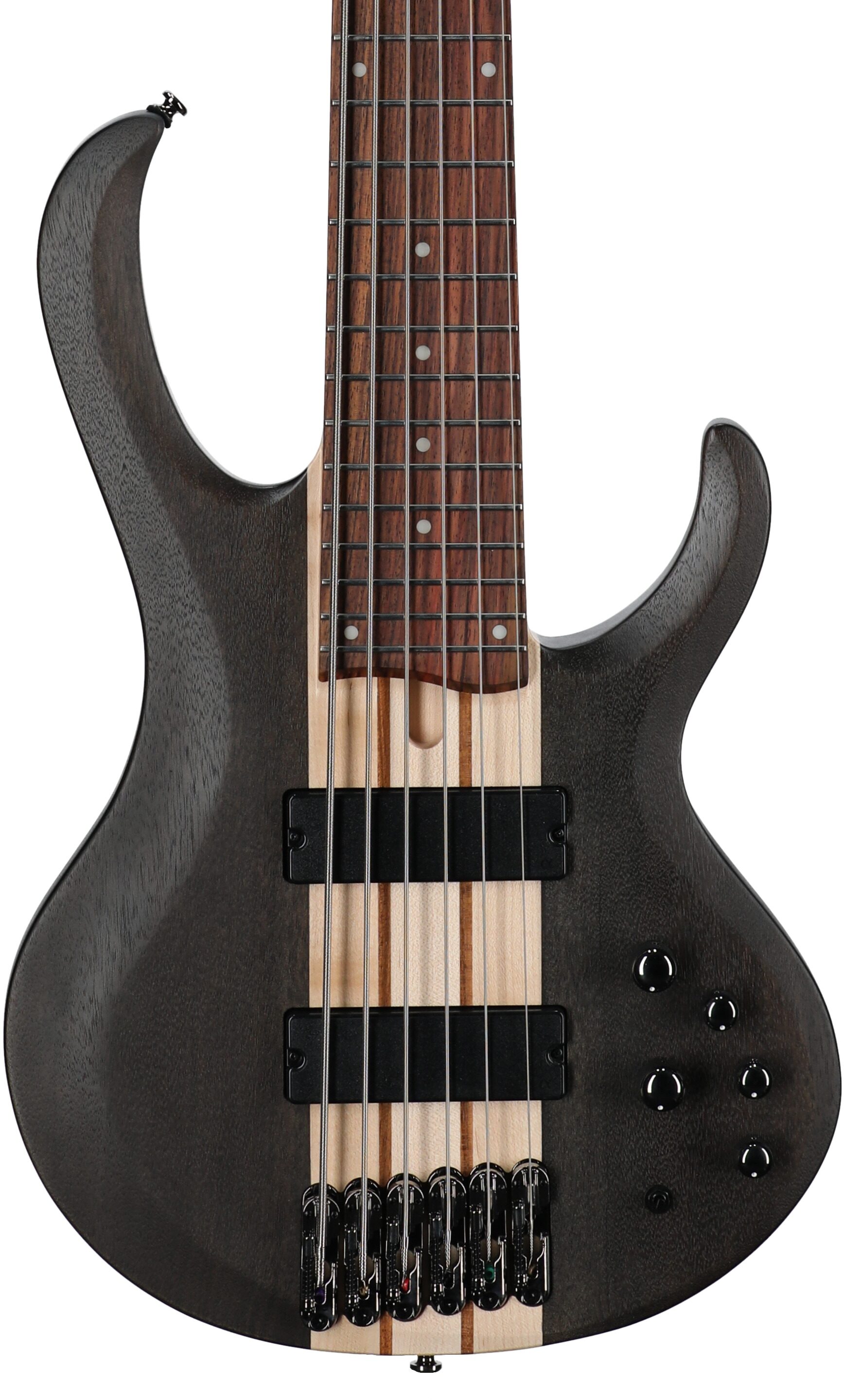 Ibanez BTB606 Electric Bass, 6-String, Trans Gray Flat, Body Straight Front