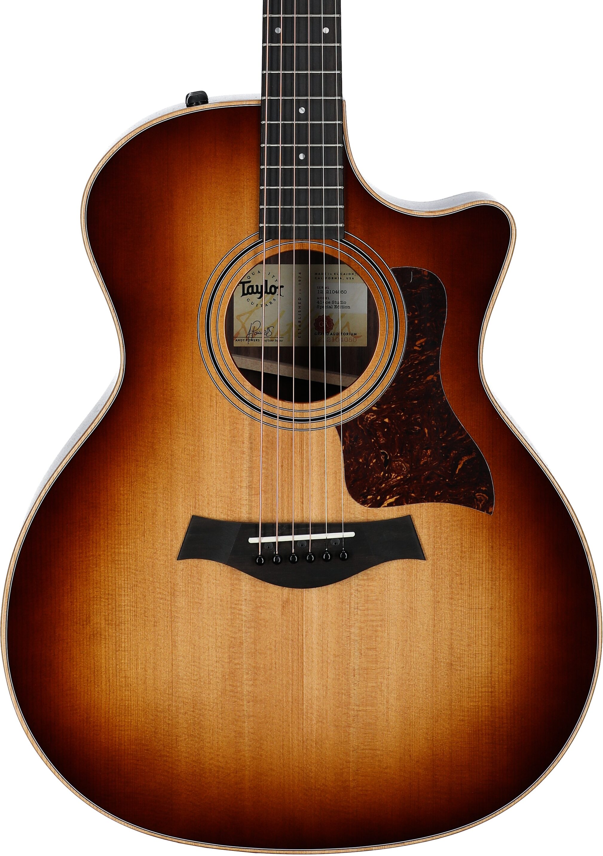 Taylor 414ce Studio Grand Auditorium Acoustic-Electric Guitar (with Case), Shaded Edgeburst, Body Straight Front
