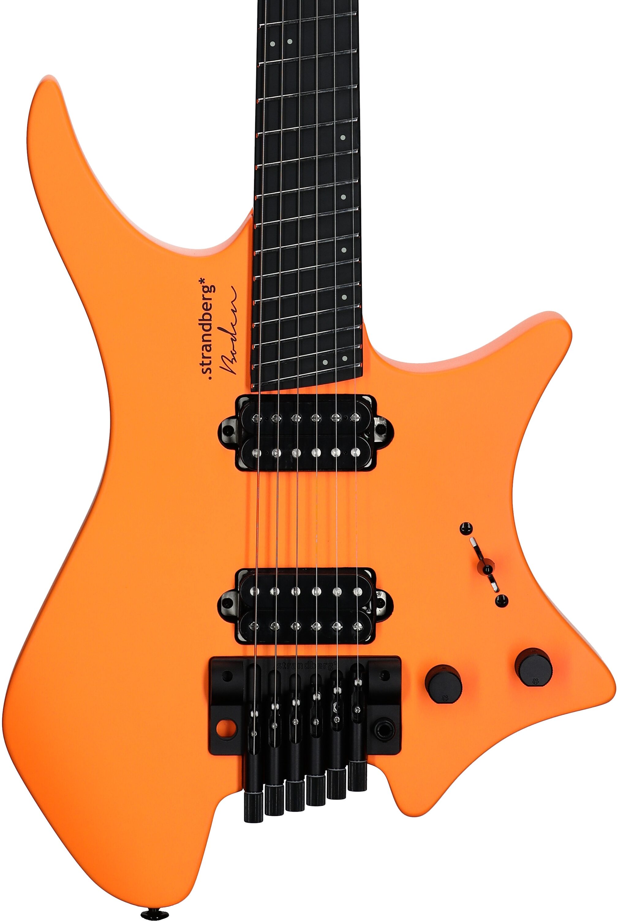 Strandberg Boden Standard NX 6 Tremolo Electric Guitar (with Gig Bag), Neon Orange, Body Straight Front