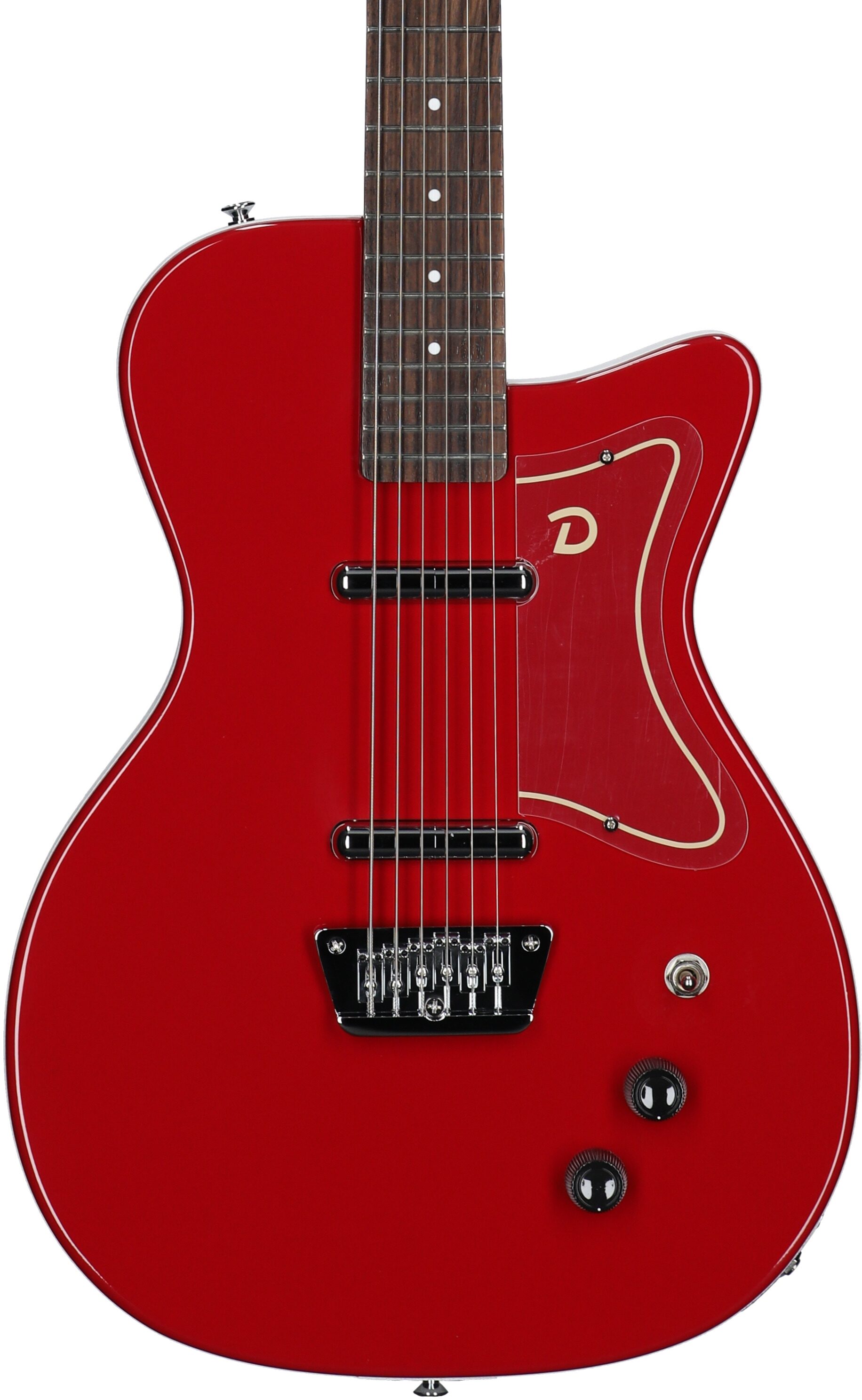 Danelectro '56 Baritone Electric Guitar, Red, Body Straight Front
