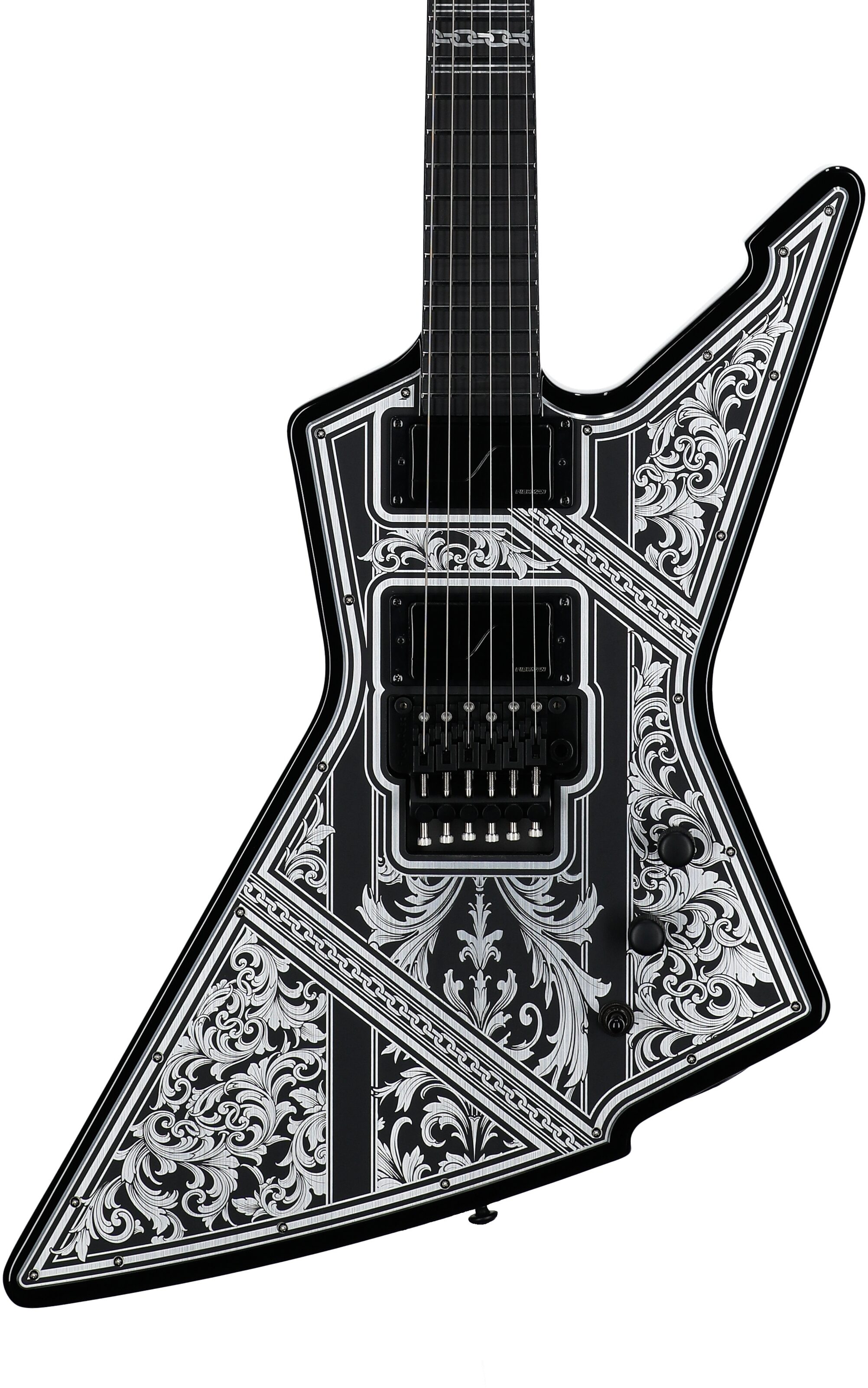 Schecter E-1 FR Przym Palladium Electric Guitar, Gloss Black, Body Straight Front