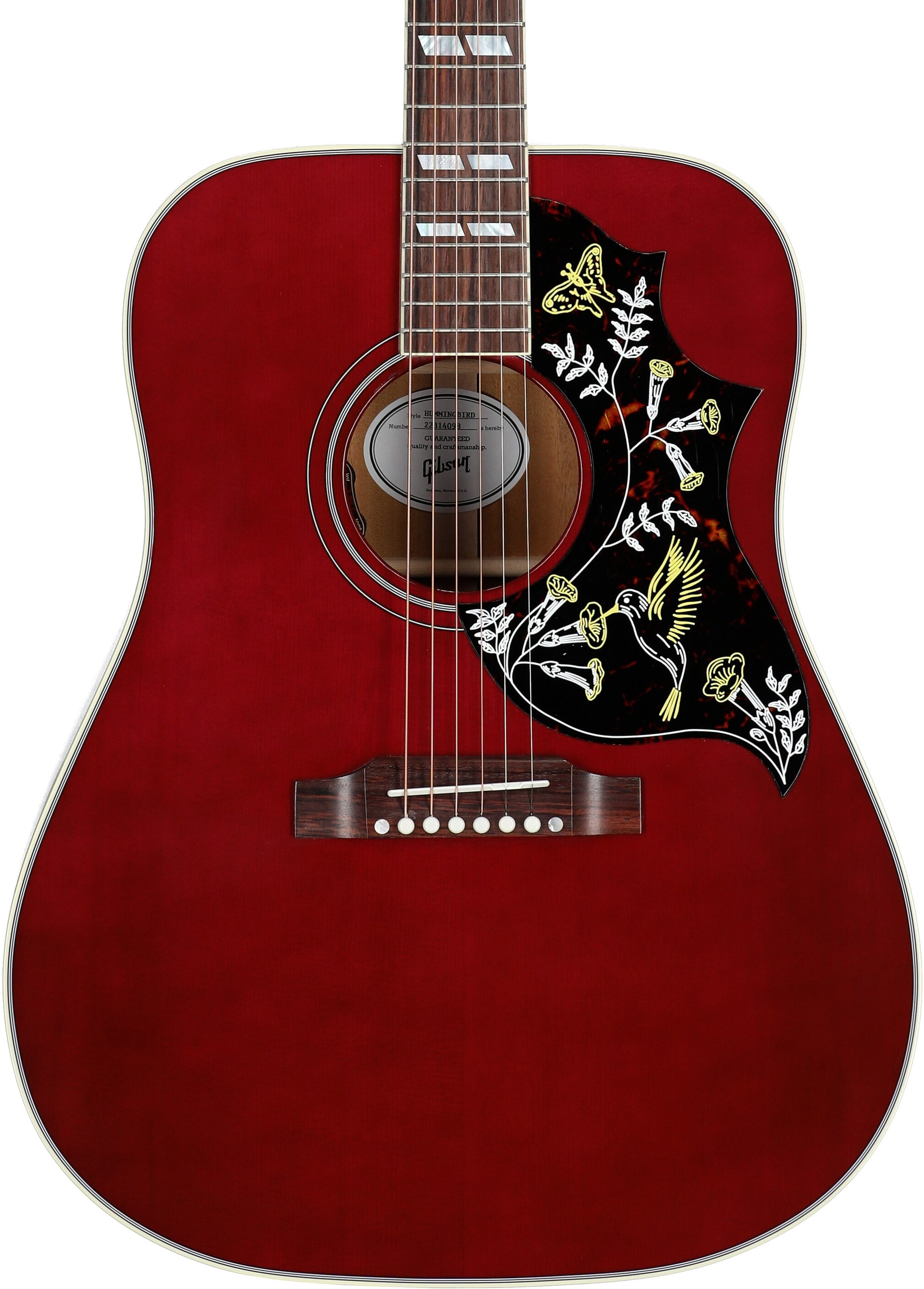 Gibson Limited Edition Hummingbird Standard Acoustic-Electric Guitar (with Case), Wine Red, Body Straight Front