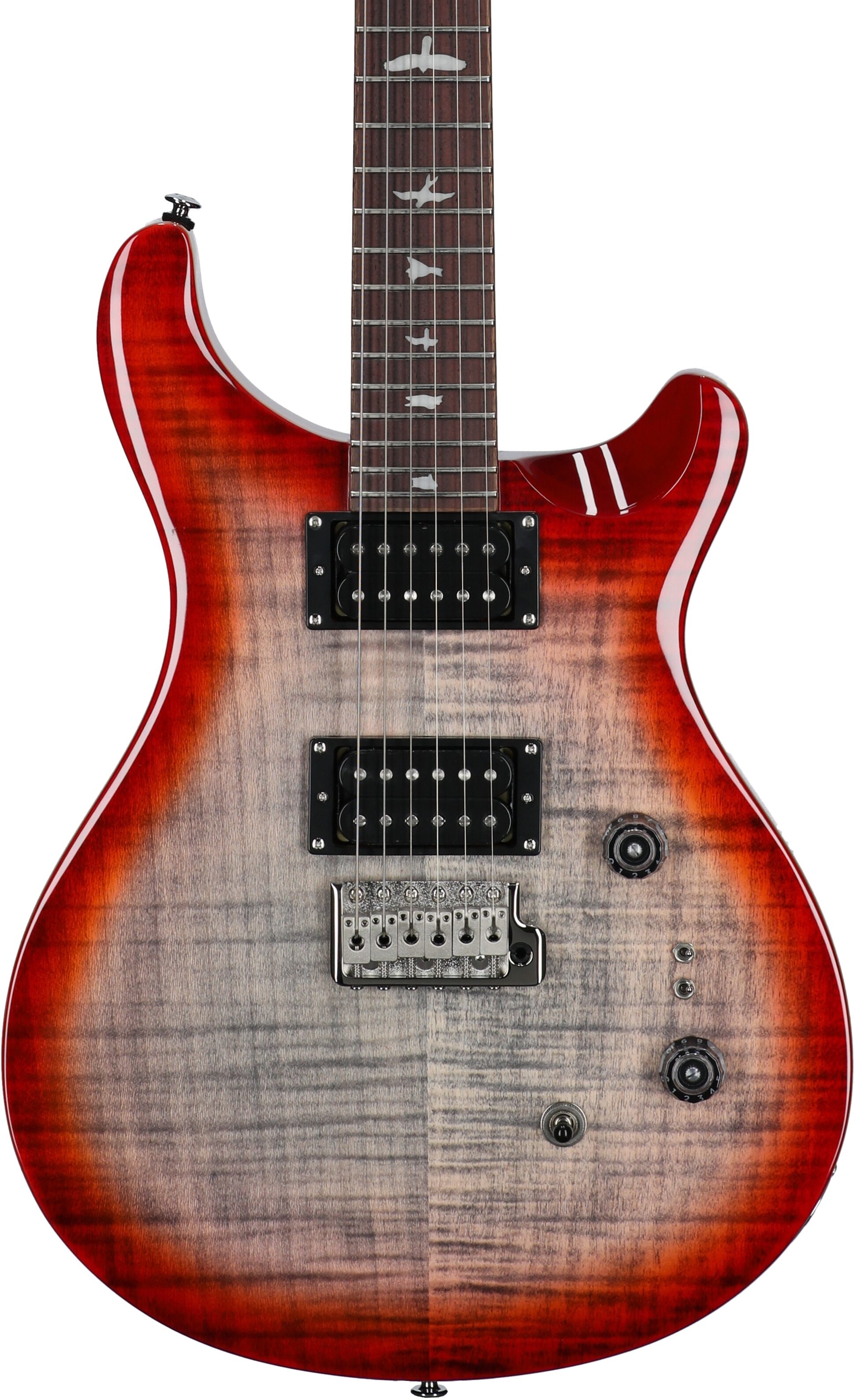 PRS Paul Reed Smith SE Custom 24-08 Electric Guitar (with Gig Bag), Charcoal Cherry Burst, Body Straight Front