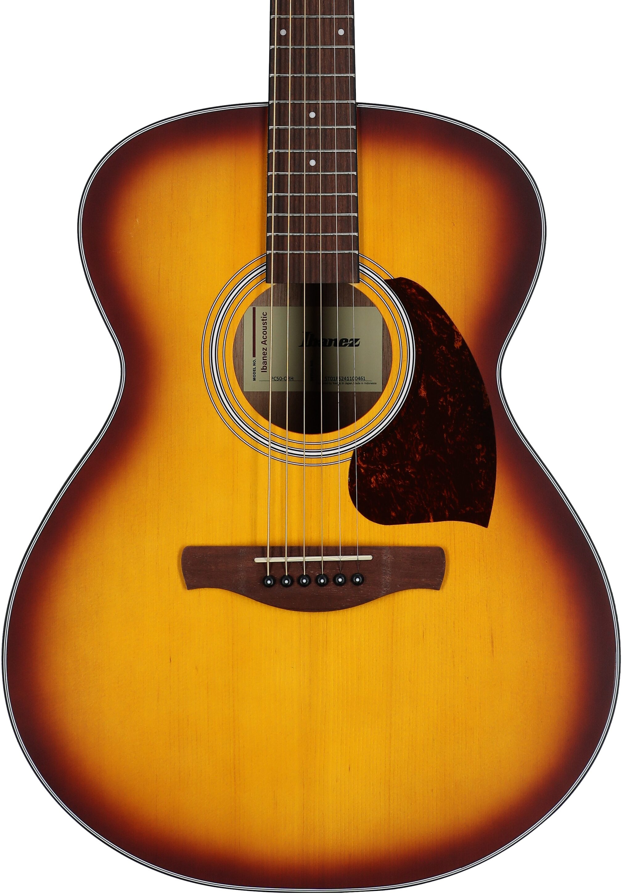 Ibanez PC50 Acoustic Guitar, Open Pore Brown Sunburst, Body Straight Front