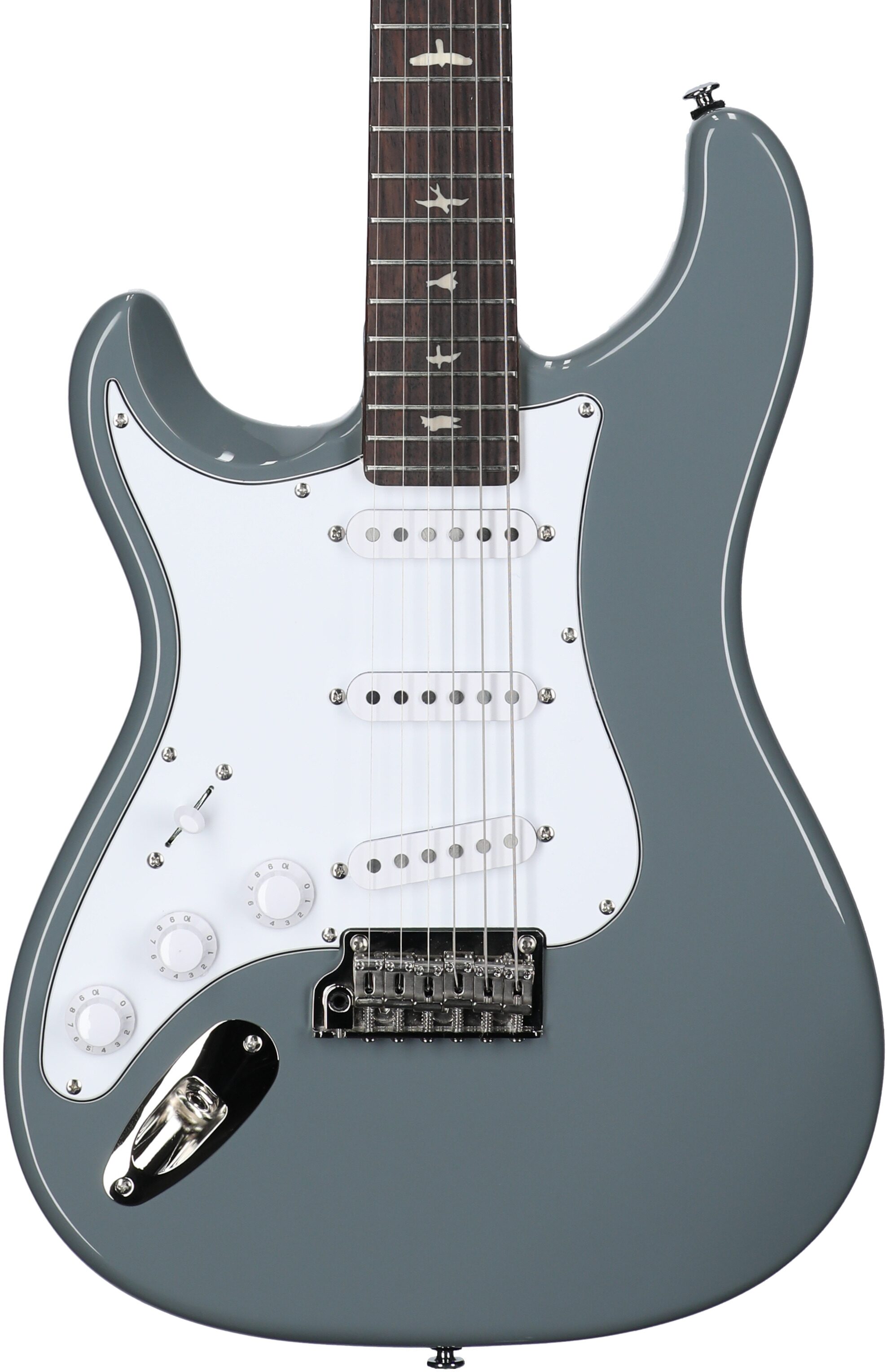 PRS Paul Reed Smith SE Silver Sky Electric Guitar, Left-Handed, Rosewood Fretboard (with Gig Bag), Storm Gray, Body Straight Front
