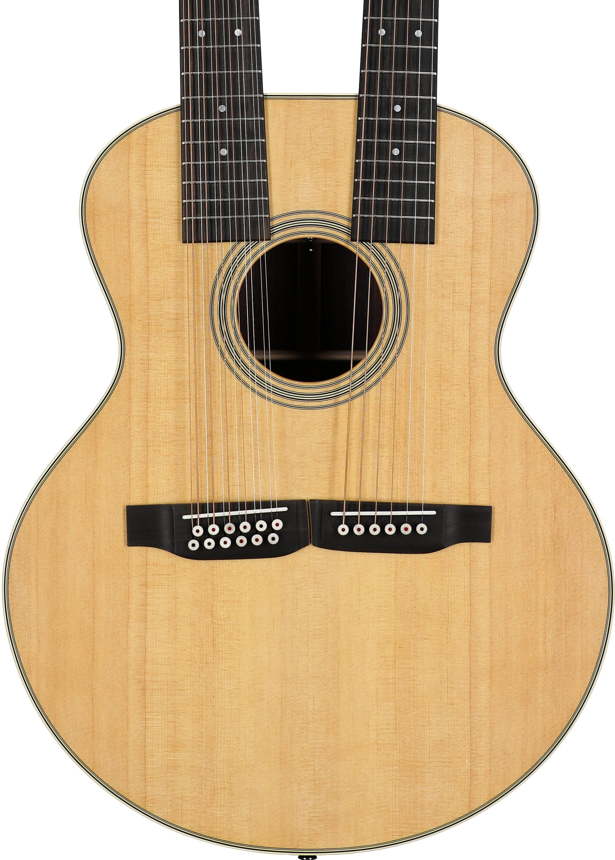 Martin Grand J-28E Double-Neck Acoustic-Electric Guitar, Natural, Body Straight Front