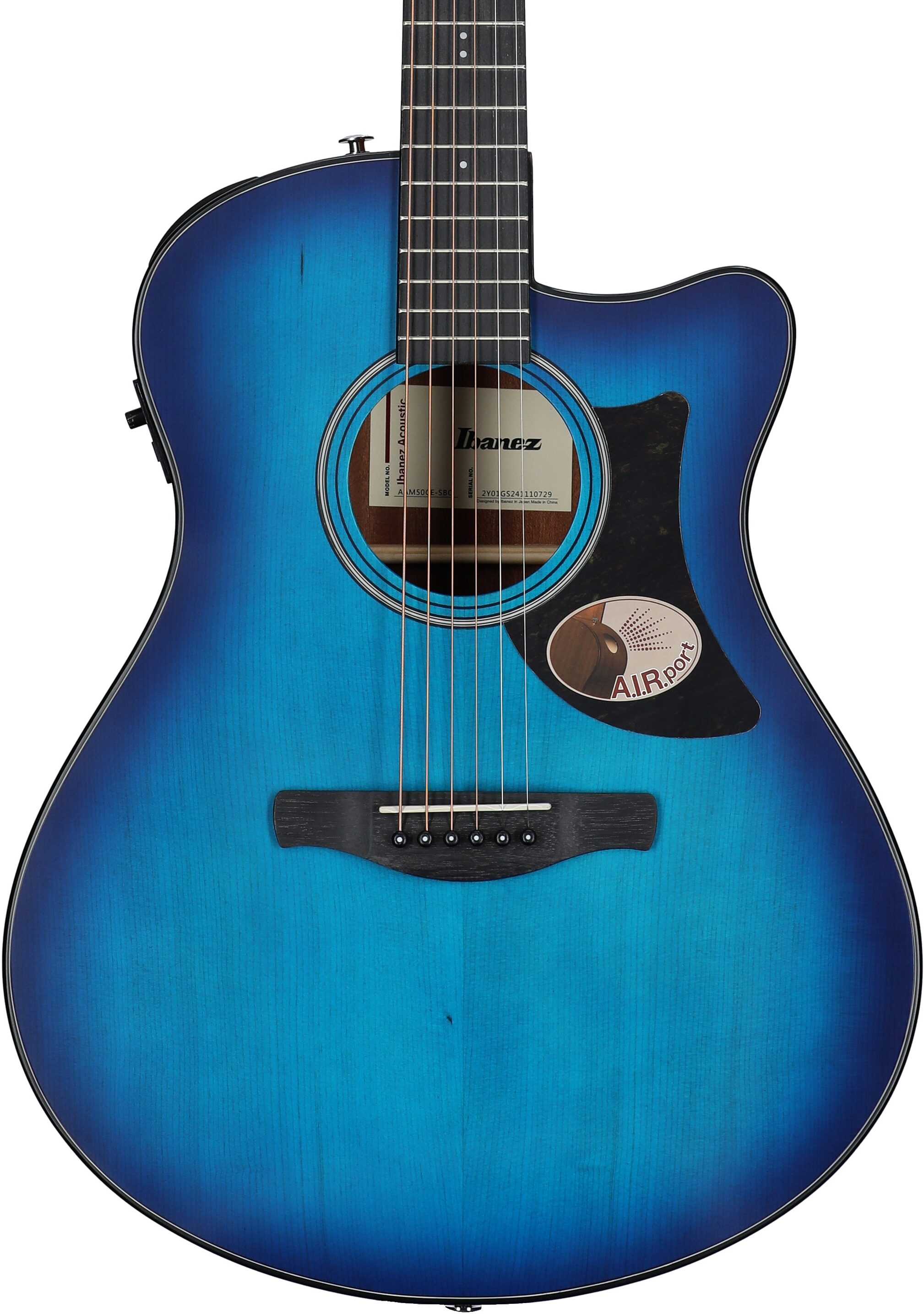 Ibanez AAM50CE Advanced Acoustic-Electric Guitar, Sapphire Blue, Body Straight Front