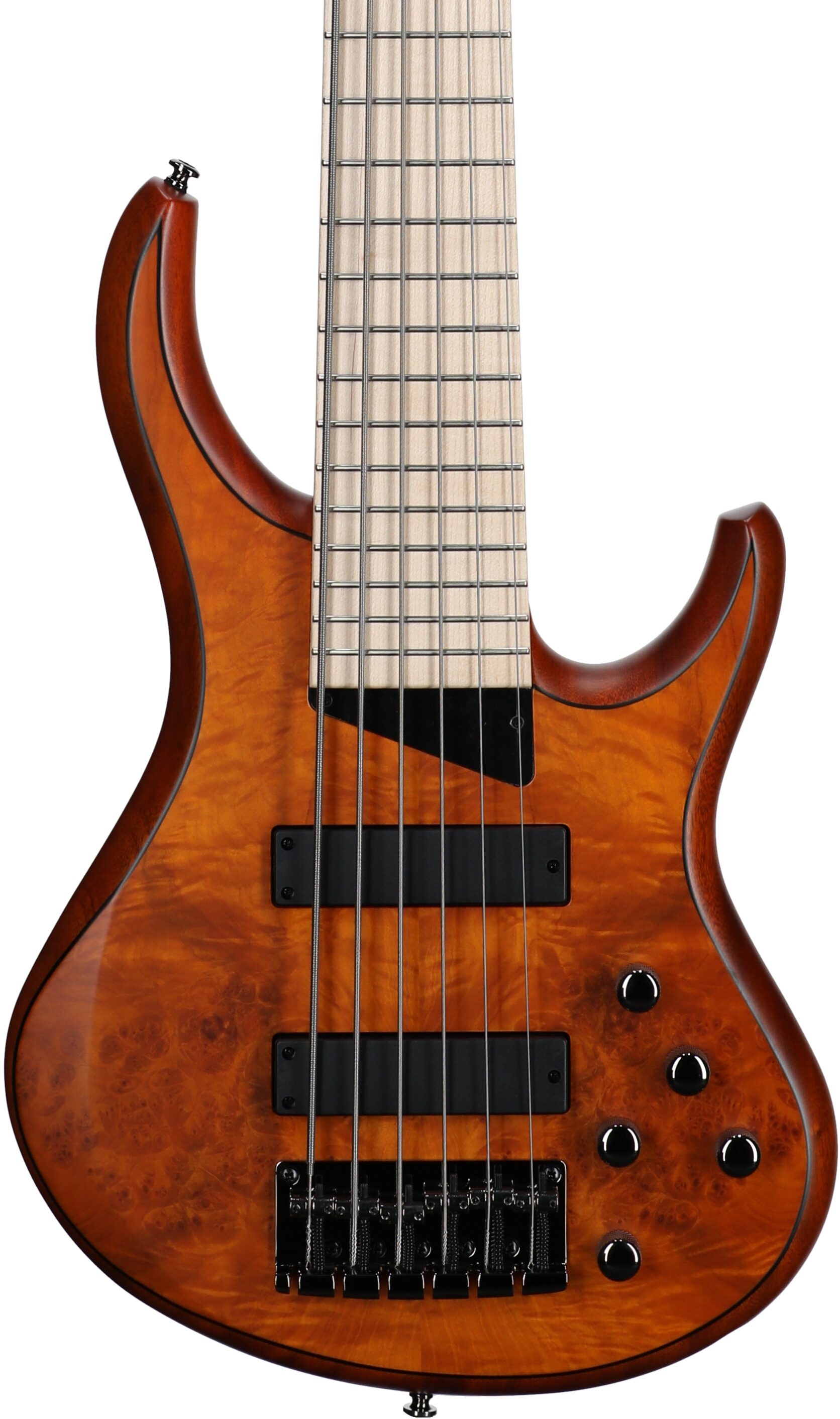 MTD Kingston Z6MP Electric Bass, 6-String (with Maple Fingerboard), Satin Amber, Body Straight Front
