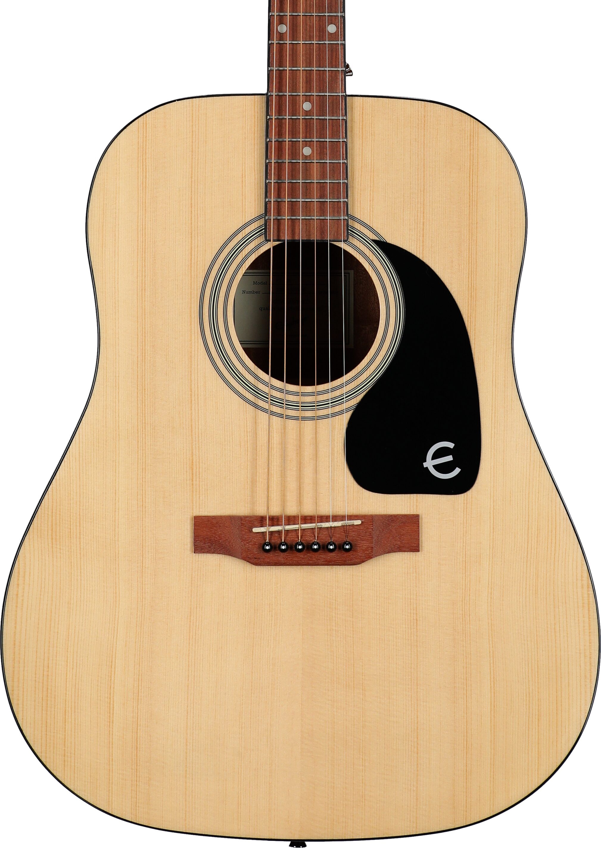 Epiphone Songmaker FT-100 Acoustic Guitar, Natural, Body Straight Front