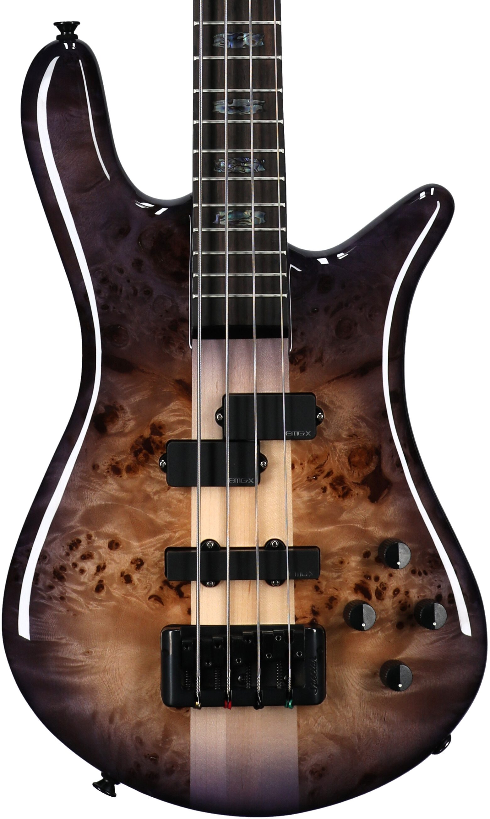 Spector Euro 4 Custom Electric Bass (with Gig Bag), Natural Violet Burst Gloss, Body Straight Front