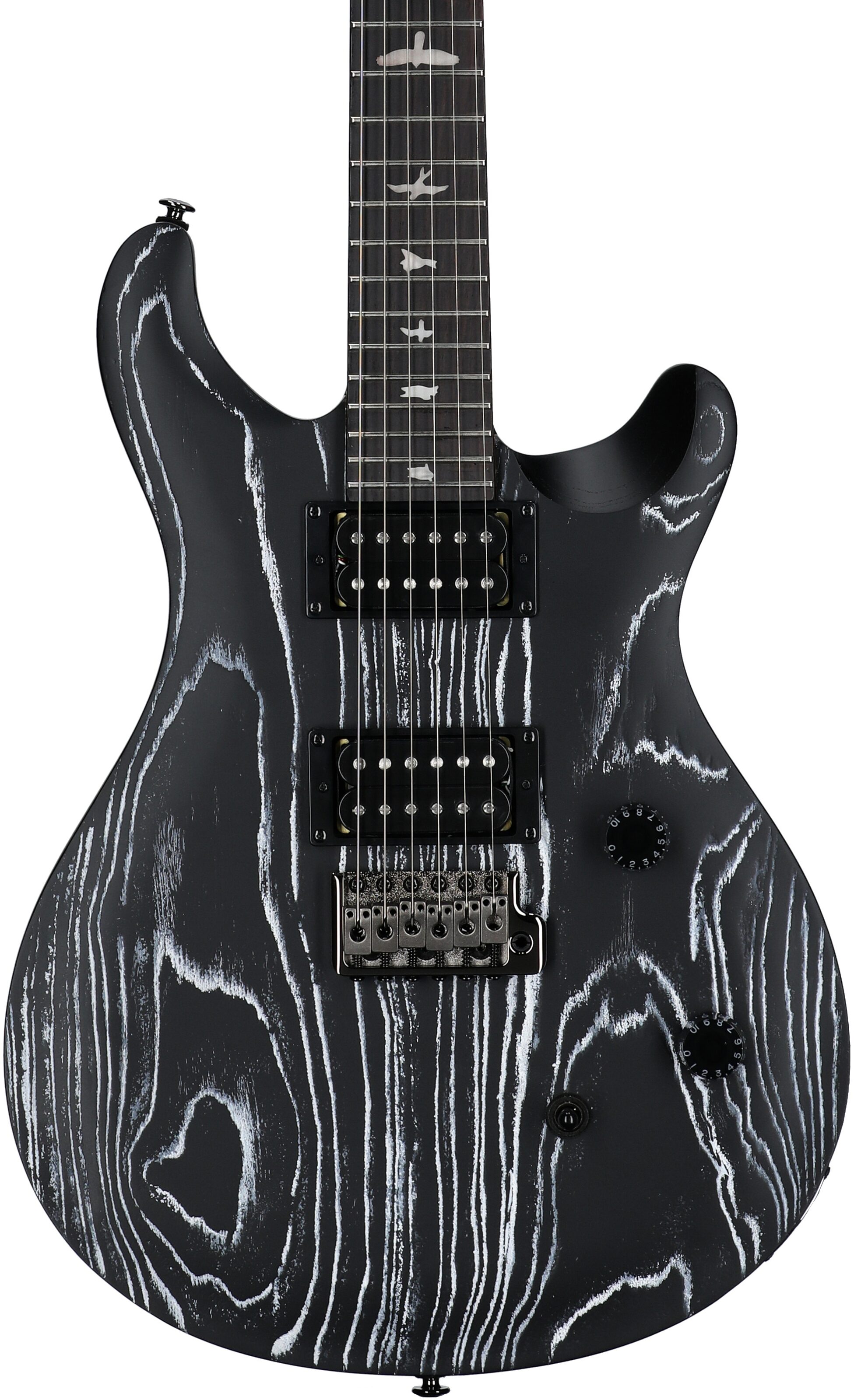 PRS SE Swamp Ash CE24 Sandblasted Limited Edition Electric Guitar (with Gig Bag), Sandblasted White, Body Straight Front