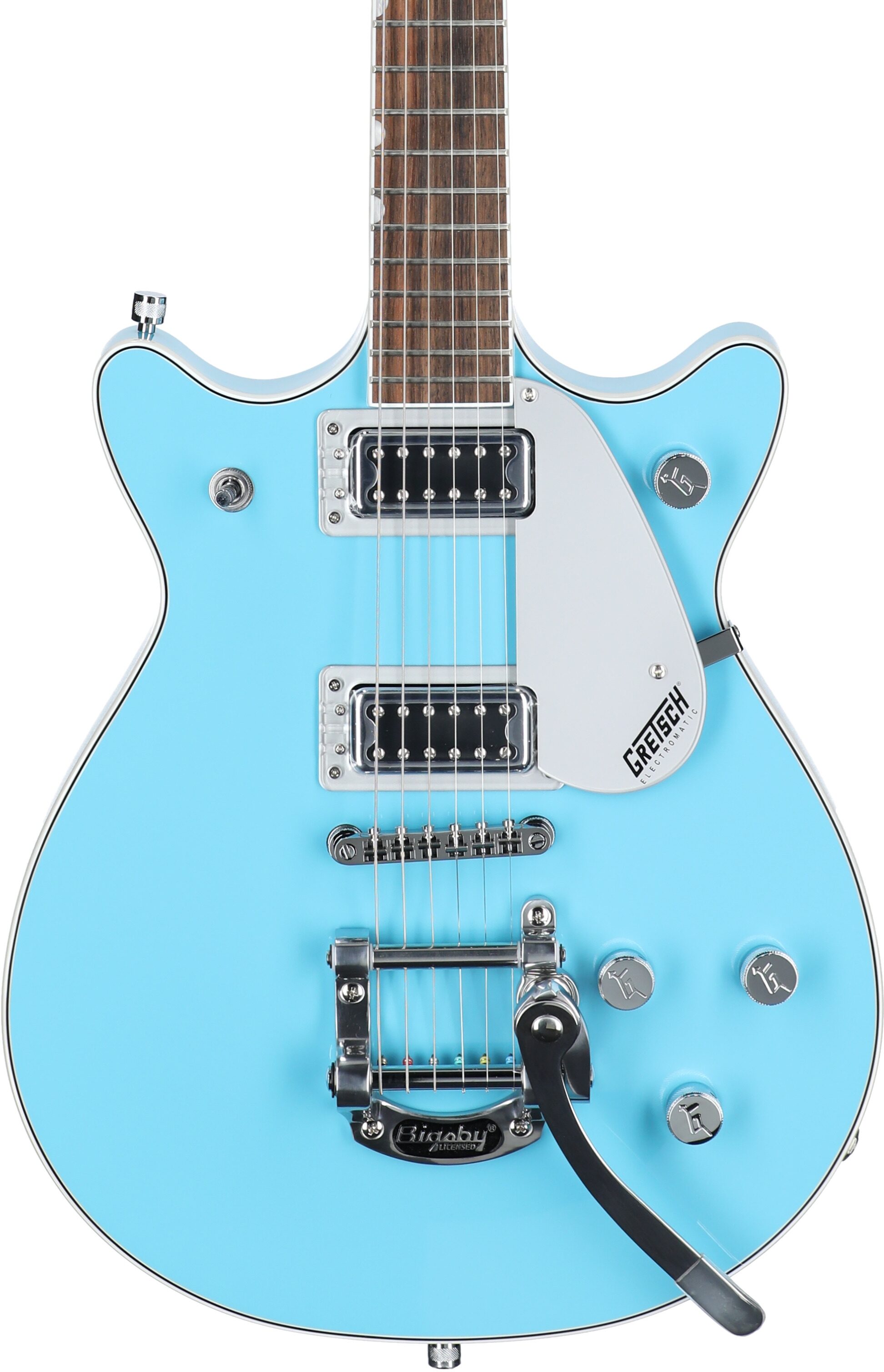 Gretsch G5232T Electromatic Double Jet Electric Guitar, Laurel Fingerboard, Kailani Blue, Body Straight Front