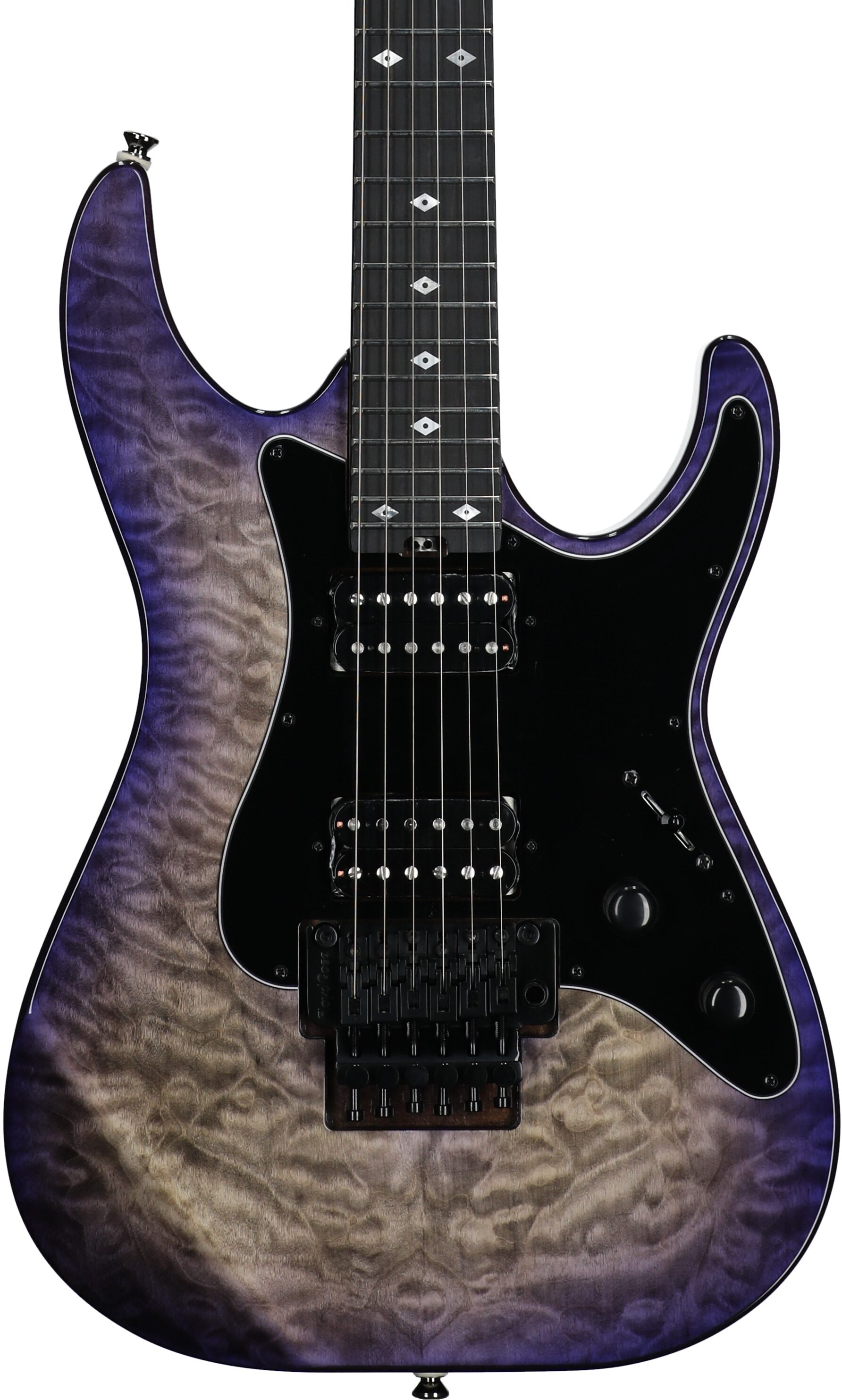 Kramer Volante Quilt HHFR Electric Guitar (with Gig Bag), Ultraviolet Burst, Body Straight Front