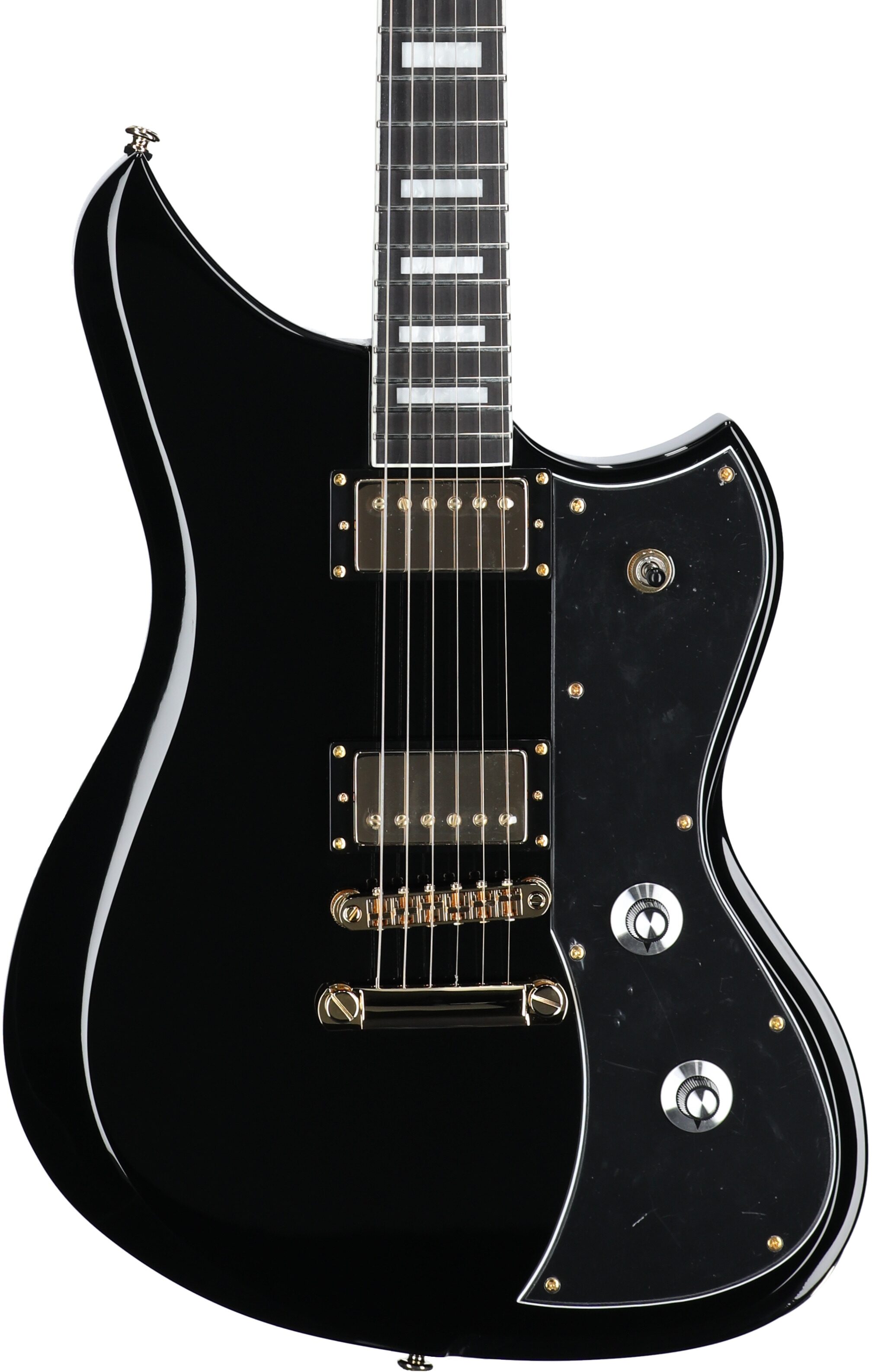 Dunable DE Yeti Electric Guitar (with Gig Bag), Gloss Black, Body Straight Front