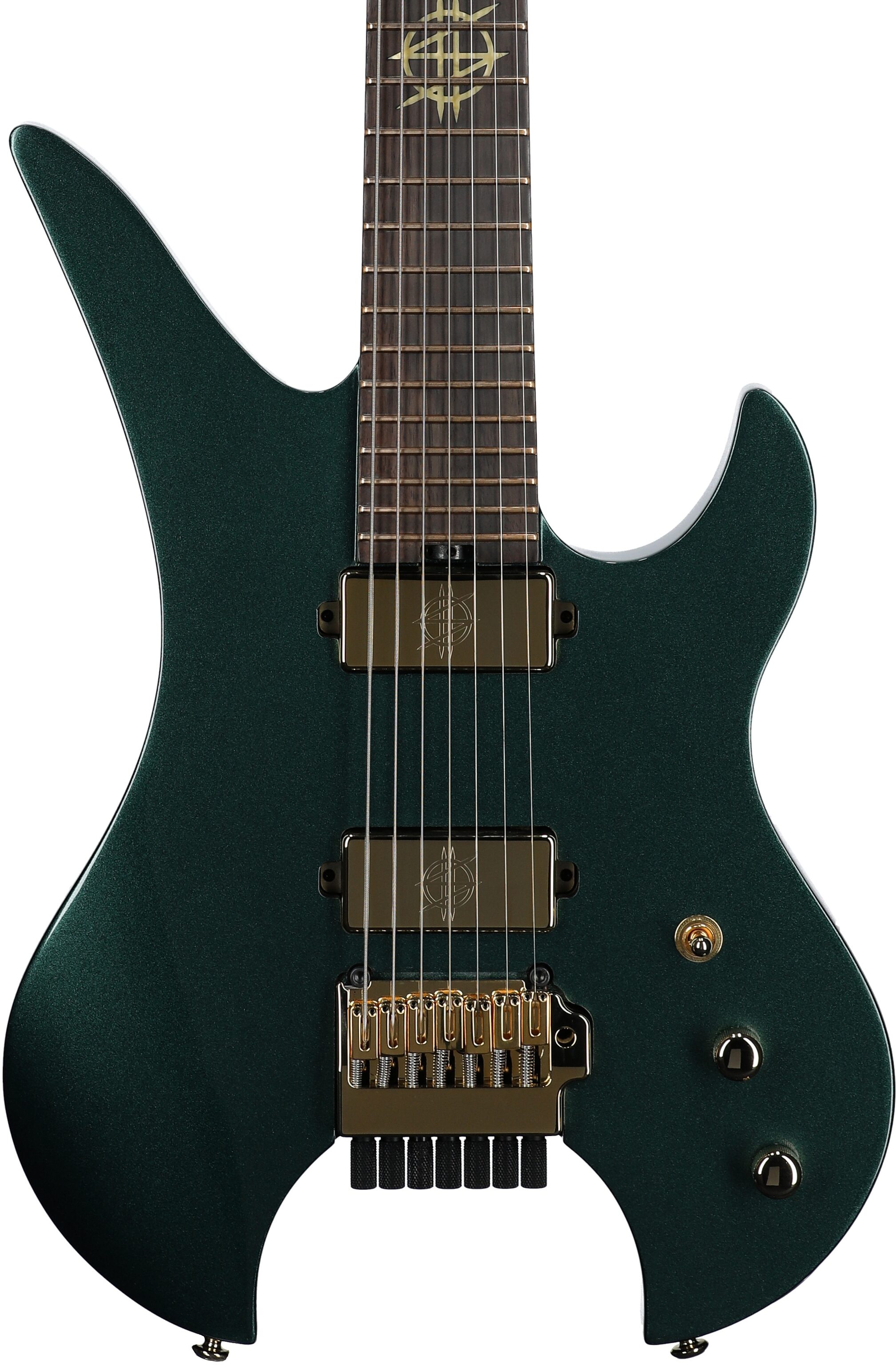 Schecter Synyster Gates 7 Headless Electric Guitar, 7-String, Oak Green Metallic, Body Straight Front