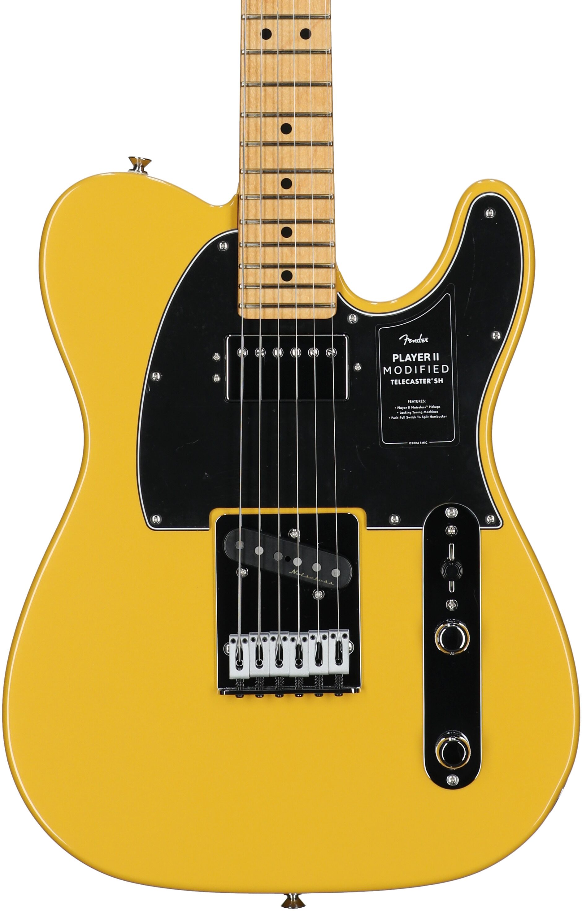 Fender Player II Modified Telecaster SH Electric Guitar, Maple Fingerboard (with Gig Bag), Sunshine Yellow, Body Straight Front