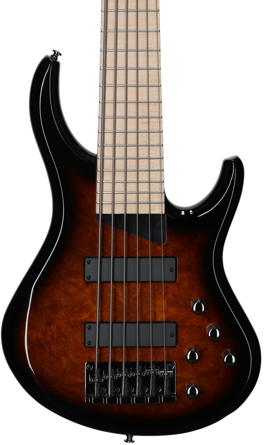 MTD Kingston Z6MP Electric Bass, 6-String (with Maple Fingerboard), Tobacco Sunburst, Body Straight Front