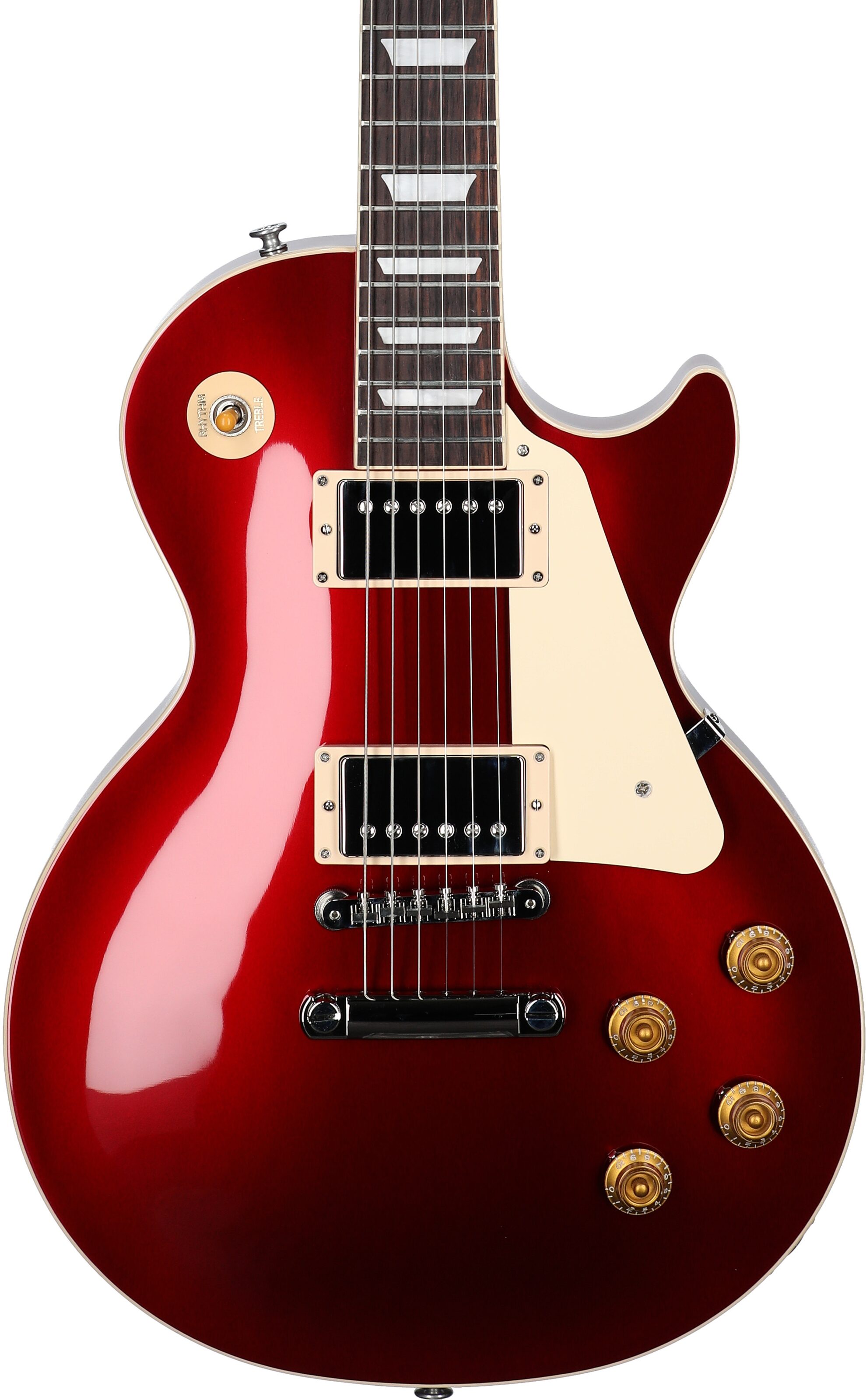 Gibson Les Paul Standard '50s Custom Color Electric Guitar, Plain Top (with Case), Sparkling Burgundy, Body Straight Front