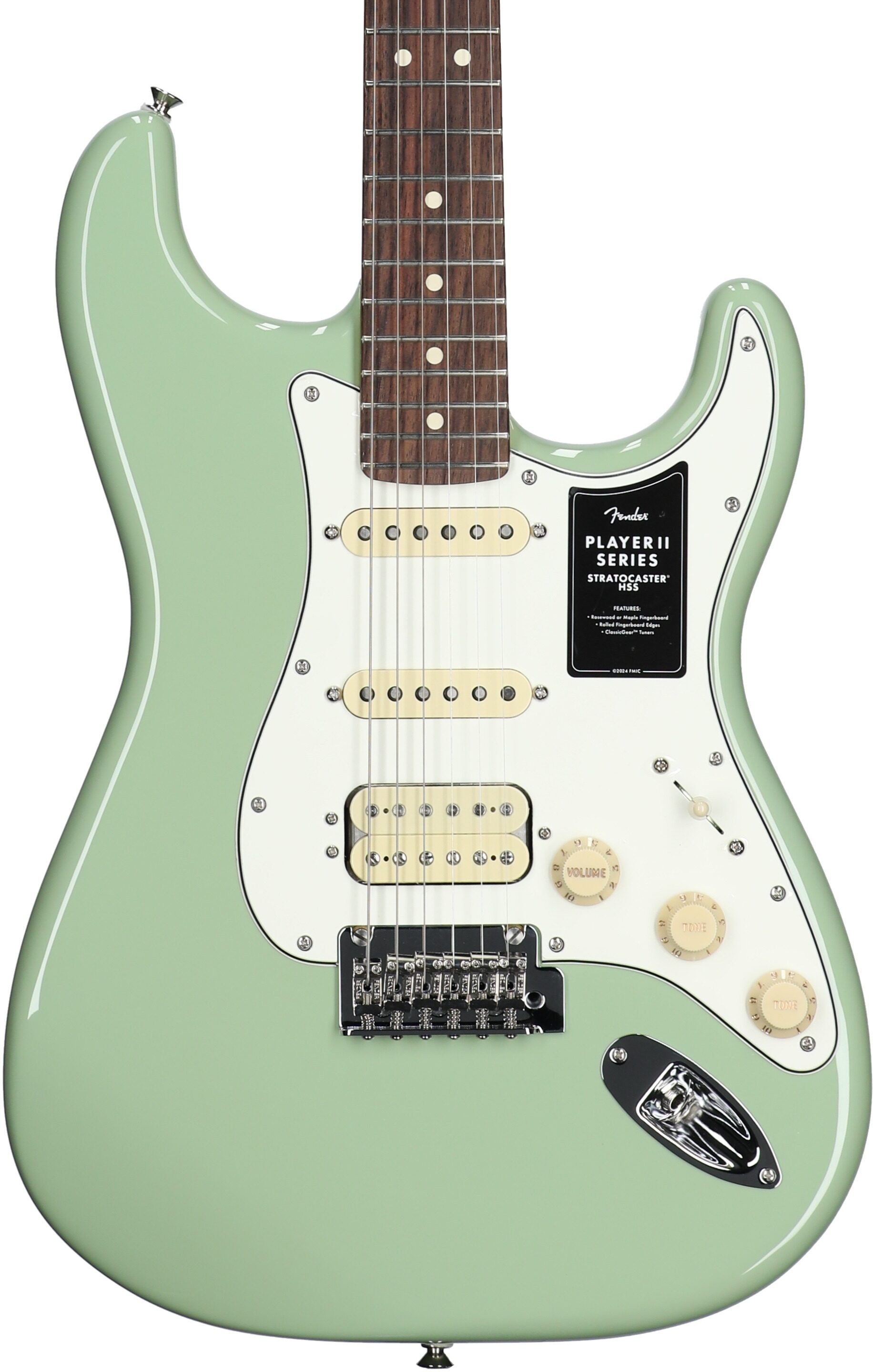 Fender Player II Stratocaster HSS Electric Guitar, with Rosewood Fingerboard, Birch Green, Body Straight Front