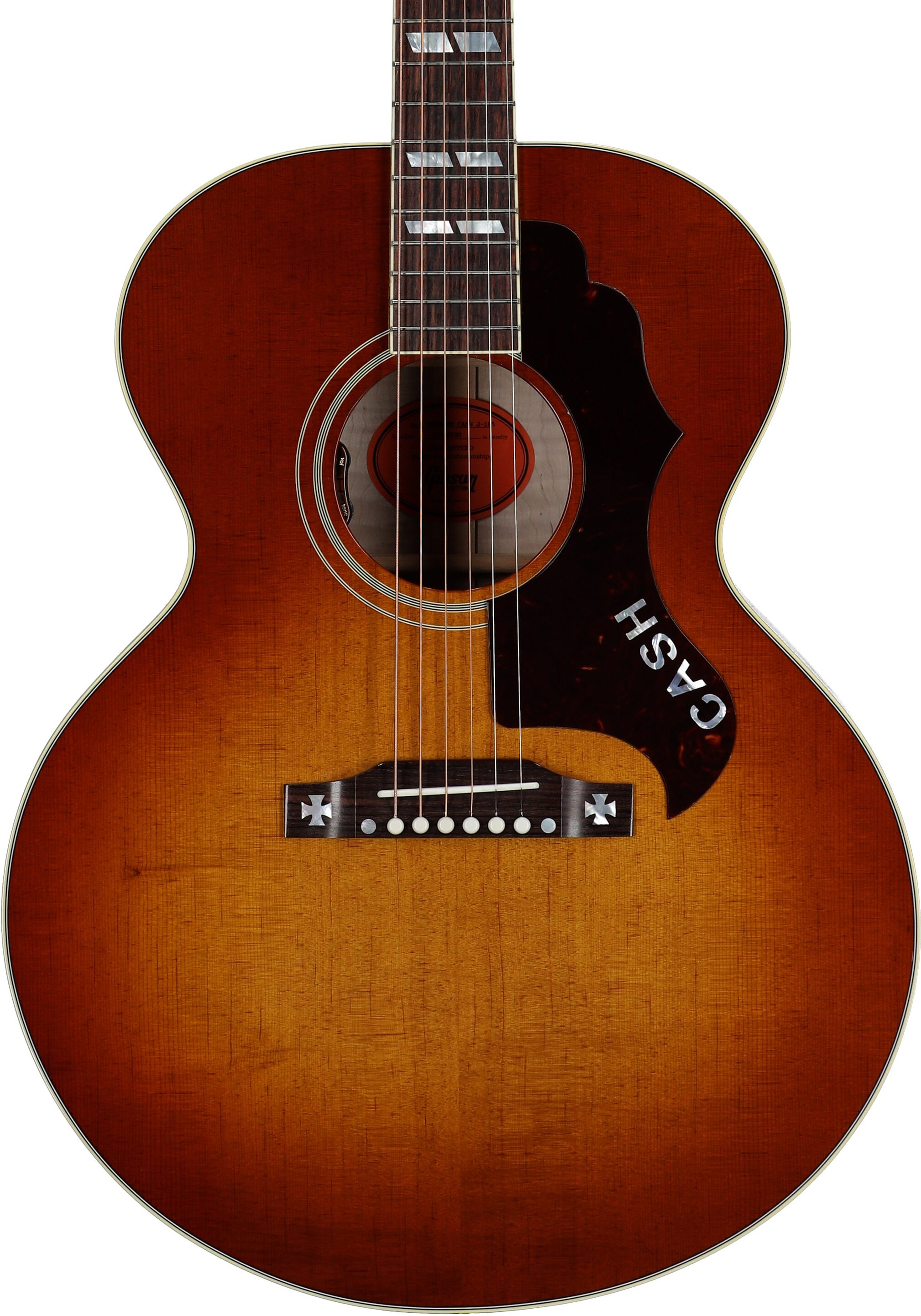 Gibson Limited Edition Custom Shop Rosanne Cash J-185 Jumbo Acoustic-Electric Guitar, (with Case), Heritage Cherry Sunburst, Body Straight Front