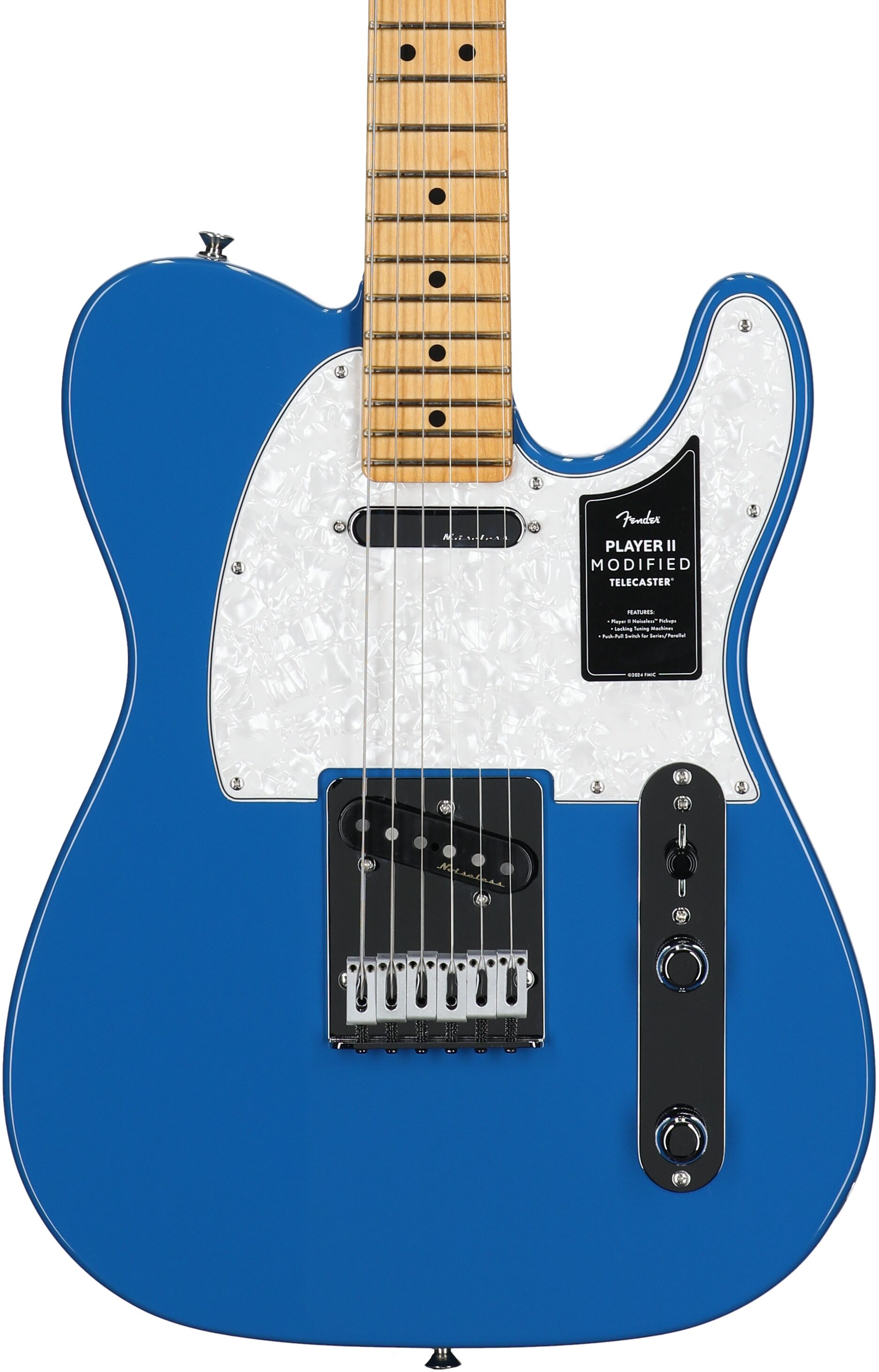 Fender Player II Modified Telecaster Electric Guitar, Maple Fingerboard, Electric Blue, Body Straight Front
