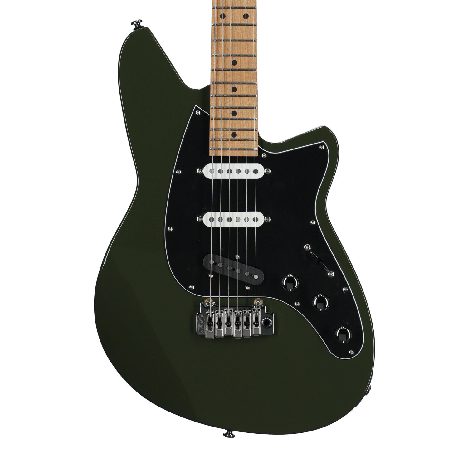 Reverend Six Gun TL Electric Guitar, Army Green, Body Straight Front