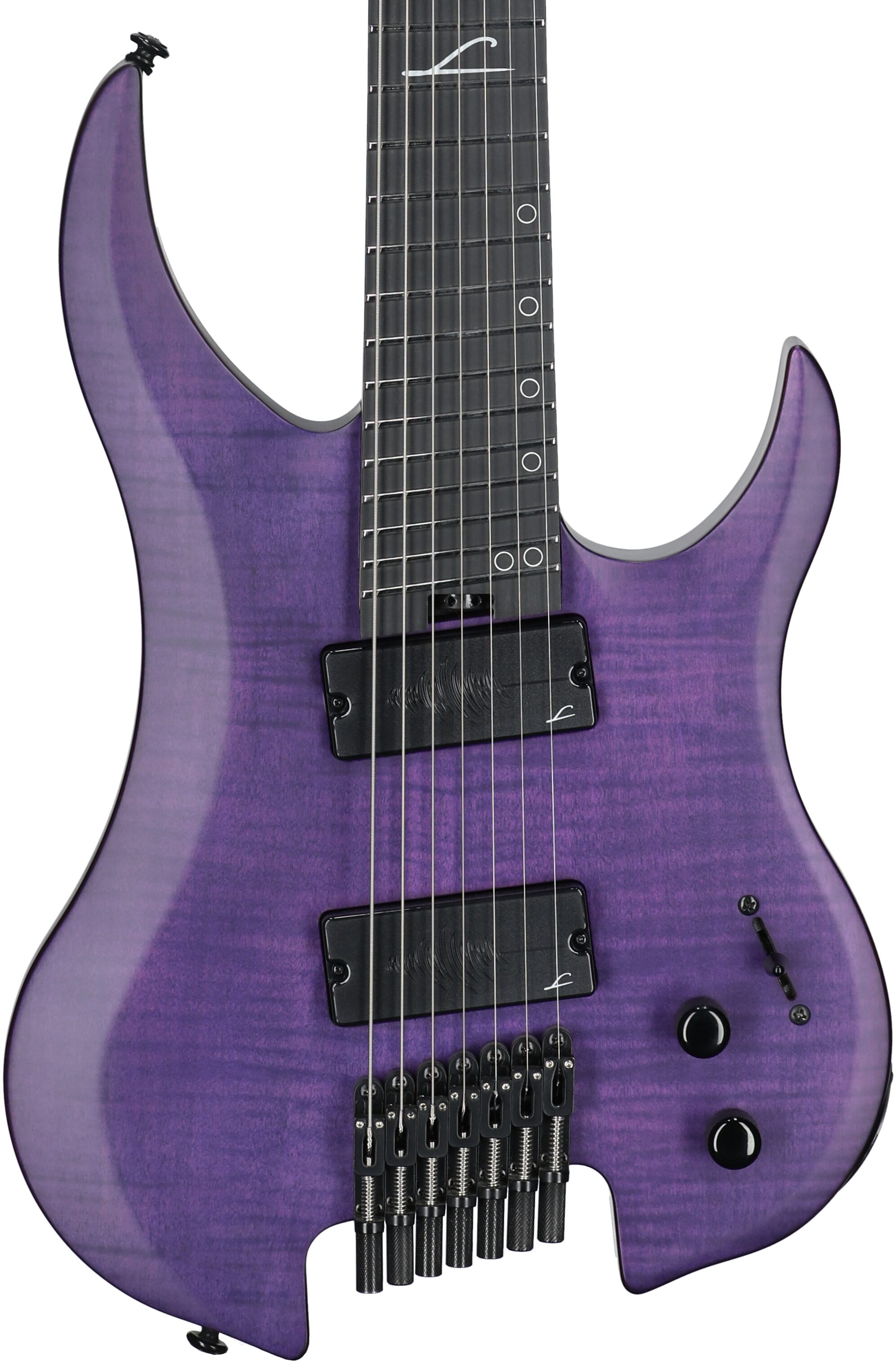Legator Ghost 7 Super Shred Electric Guitar, Purple Flame, Open Box (Very Good), Body Straight Front