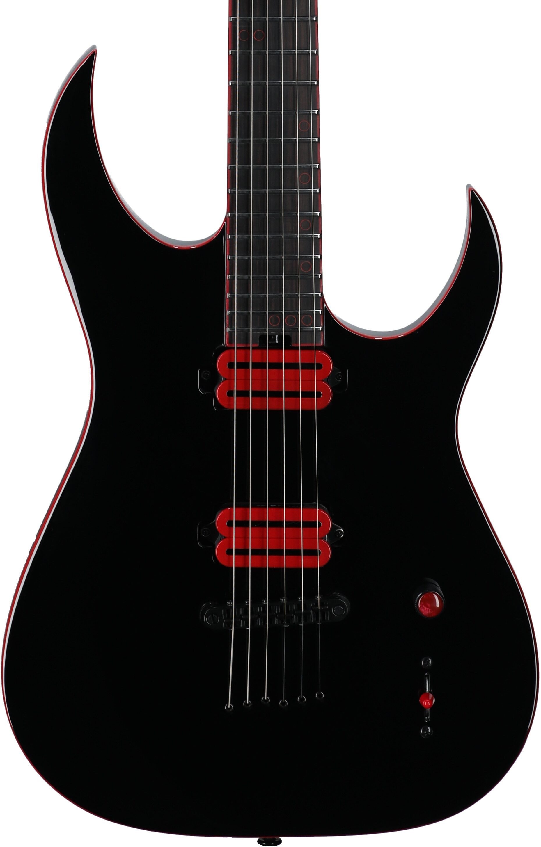 Schecter Sunset 6 Red Dawn Electric Guitar, Gloss Black, Body Straight Front
