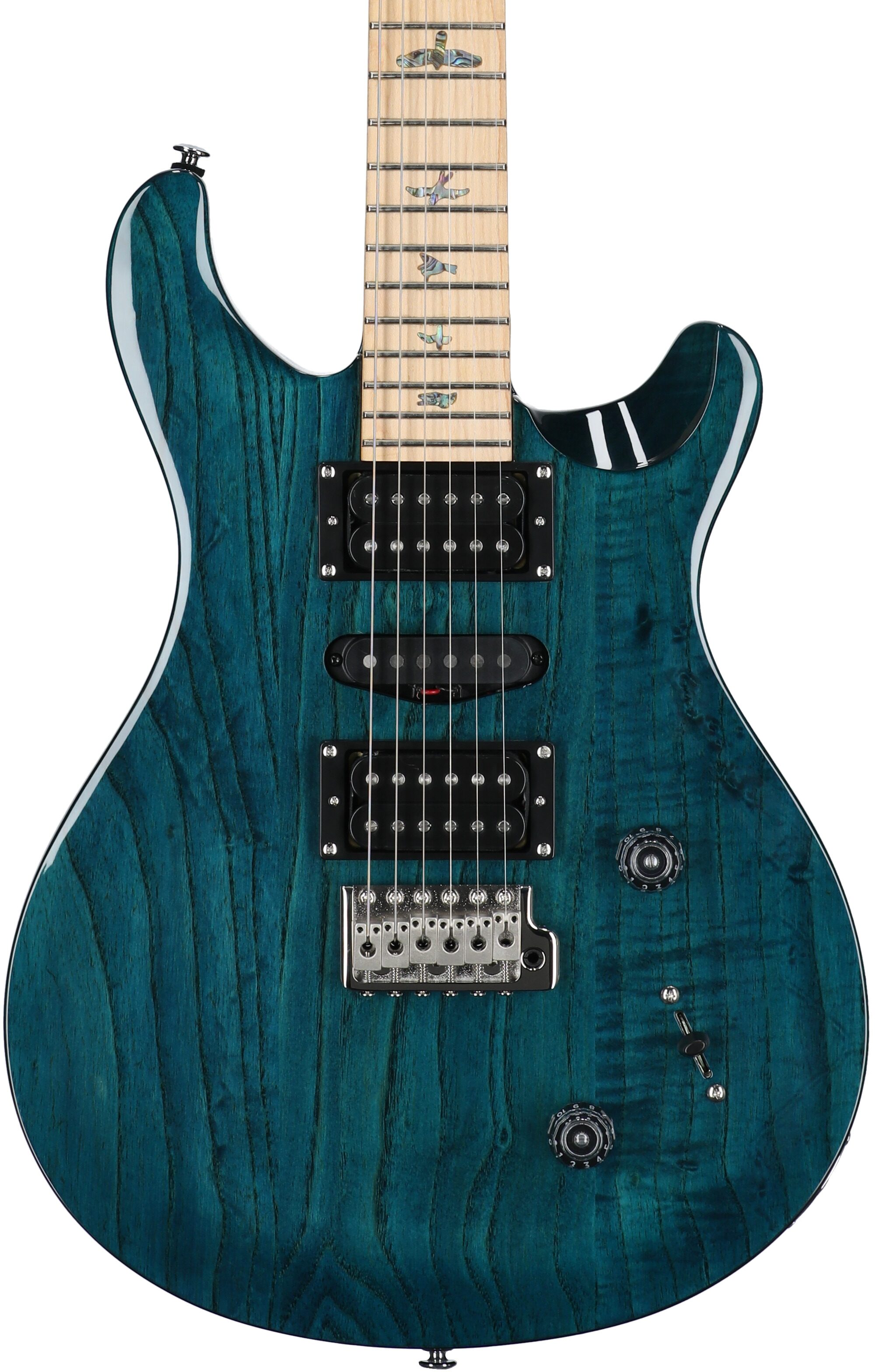 PRS Paul Reed Smith SE Swamp Ash Special Electric Guitar (with Gig Bag), Iris Blue, Body Straight Front